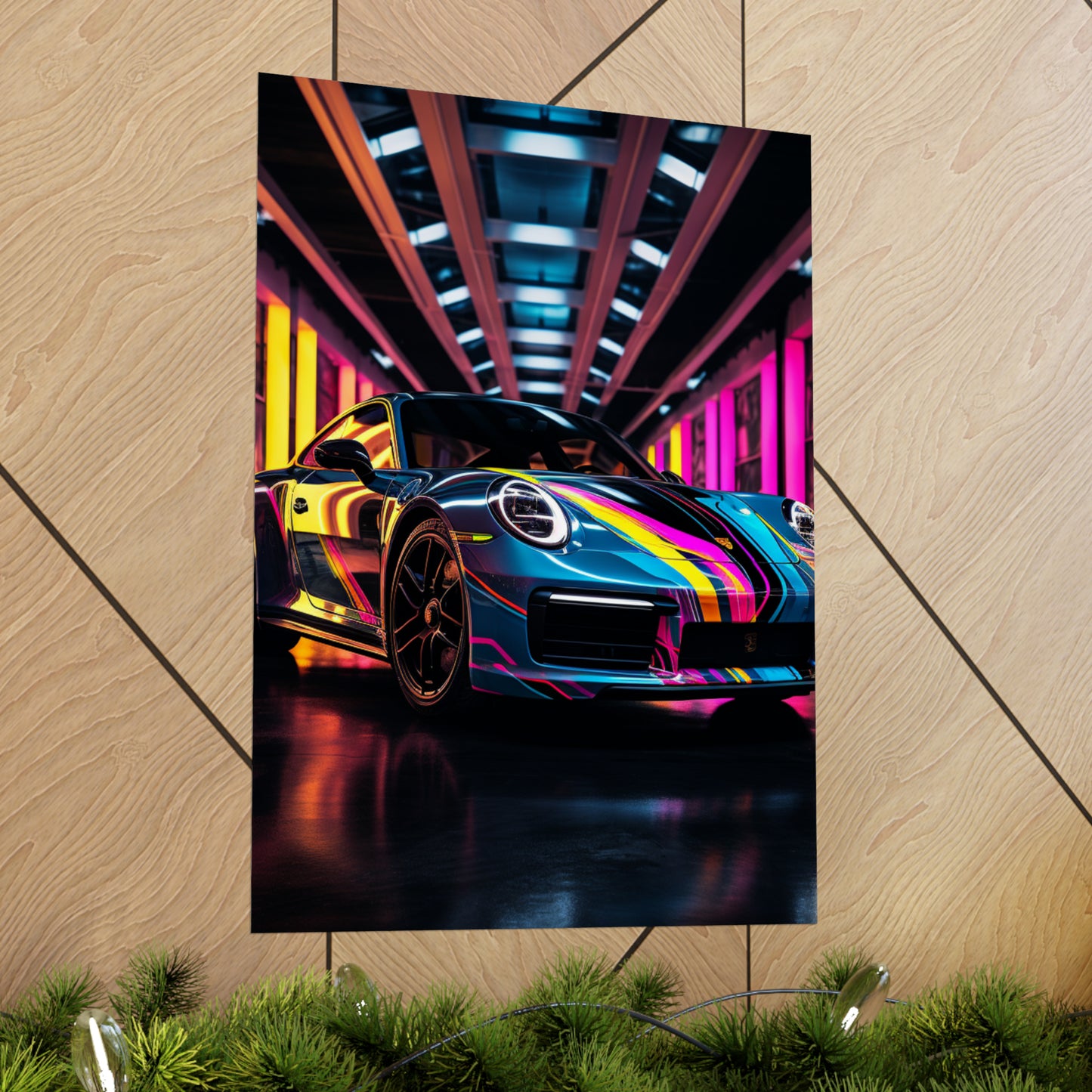 Premium Matte Vertical Posters Macro Porsche 1