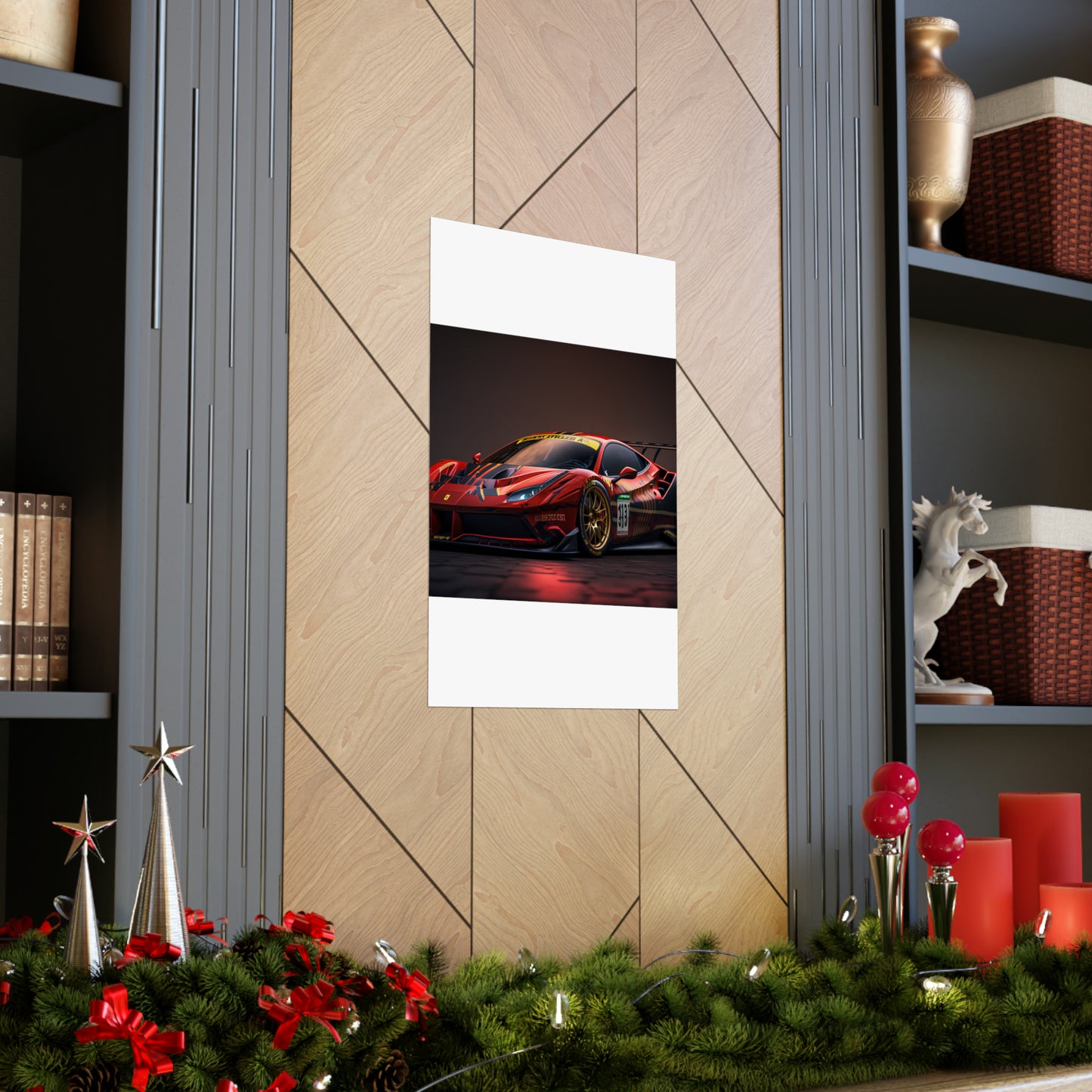 Premium Matte Vertical Posters Ferrari Red 1