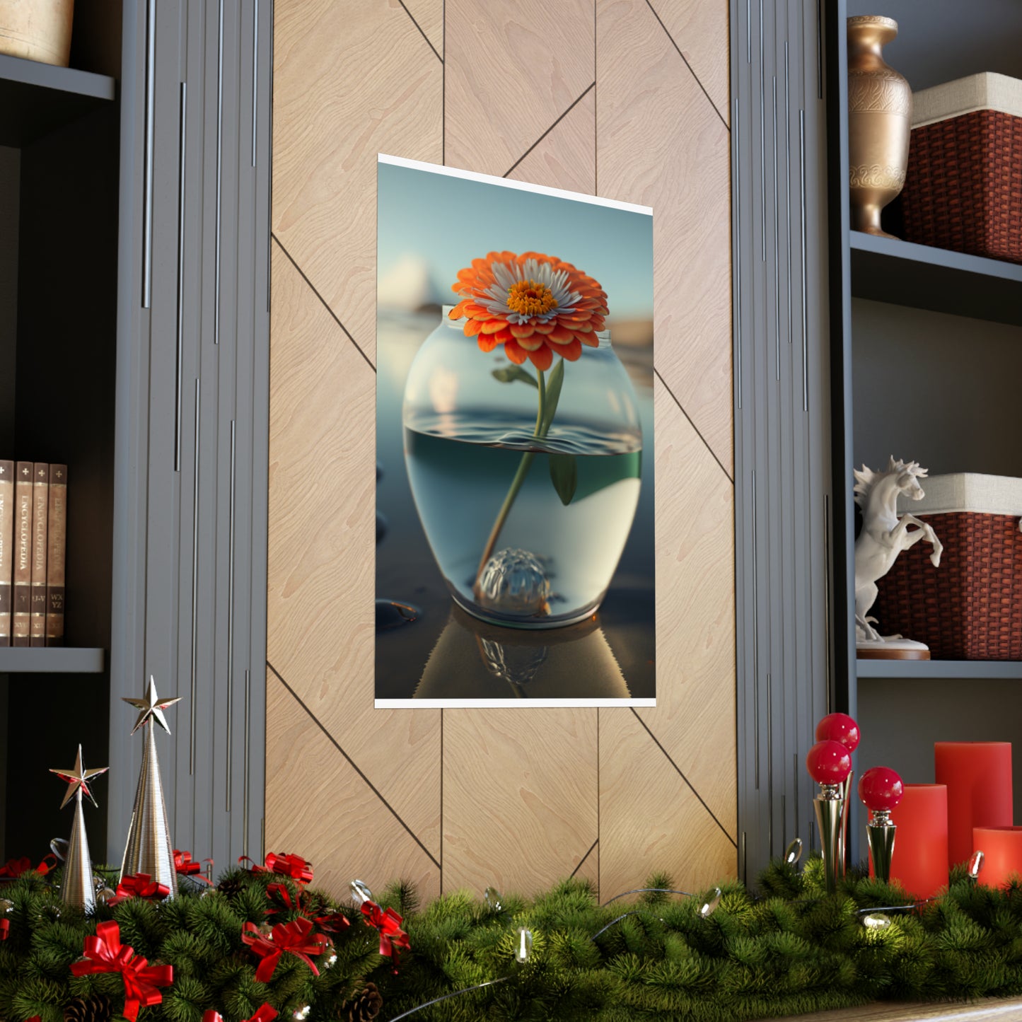 Premium Matte Vertical Posters Orange Zinnia 3