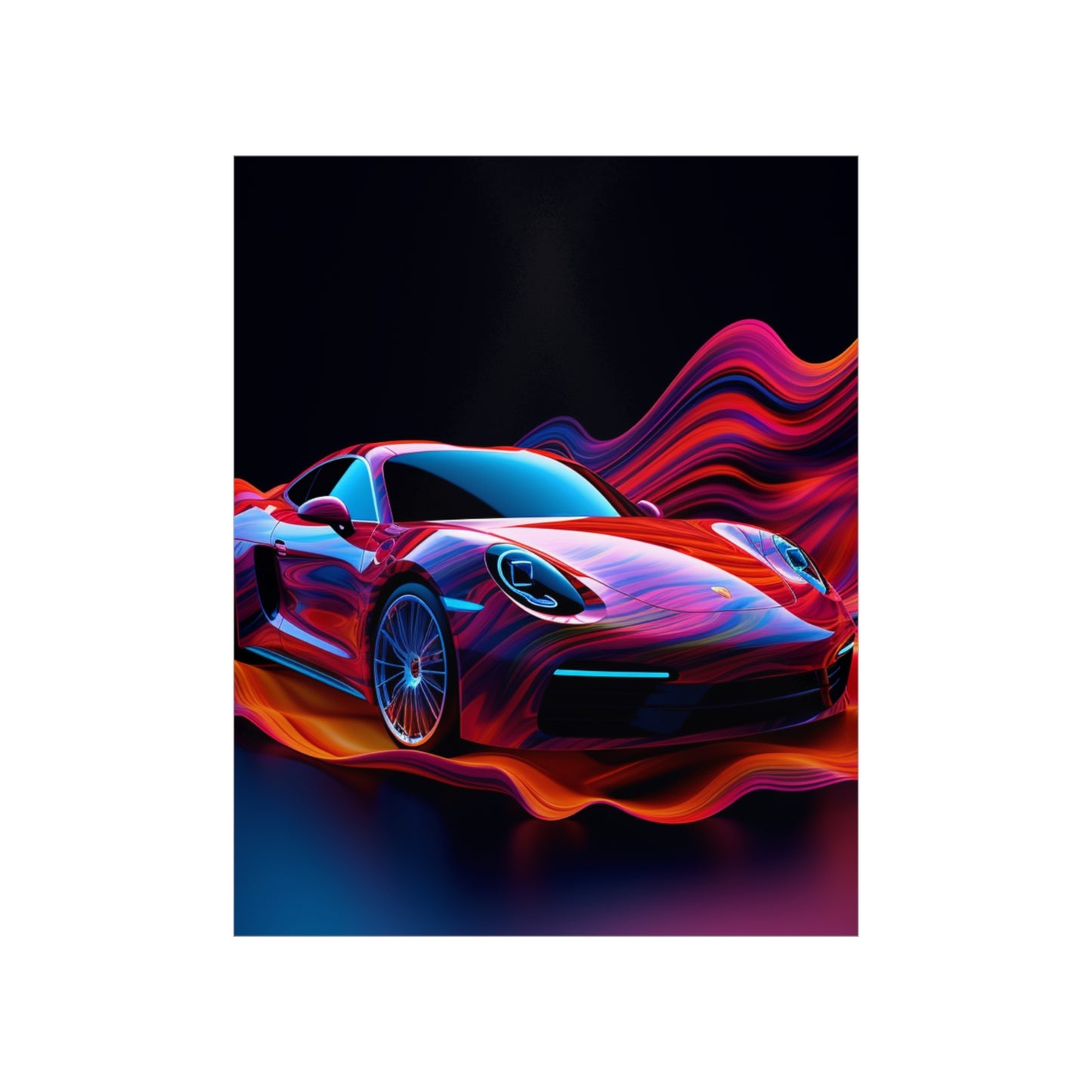 Premium Matte Vertical Posters Porsche Water Fusion 4