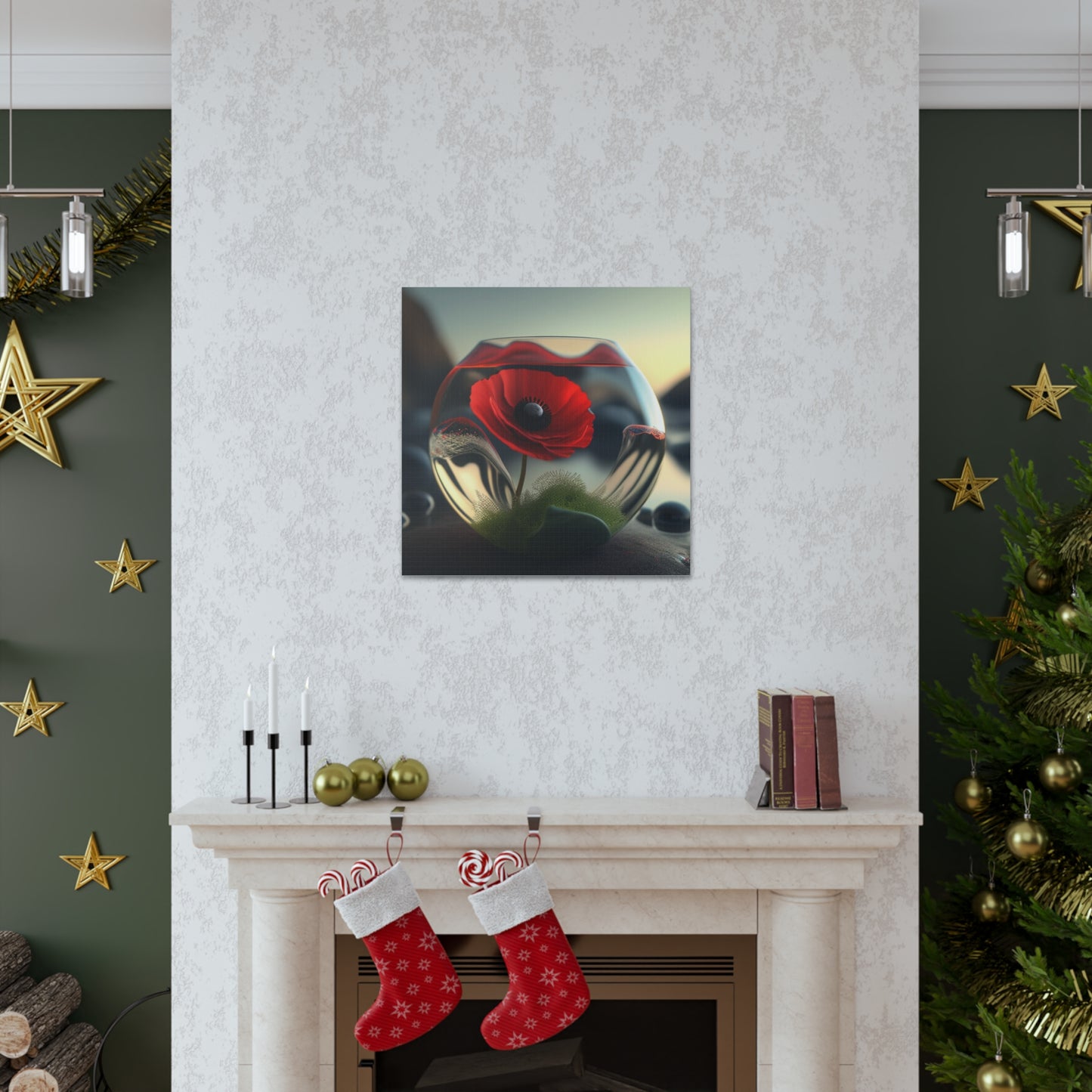 Canvas Gallery Wraps Red Anemone in a Vase 3