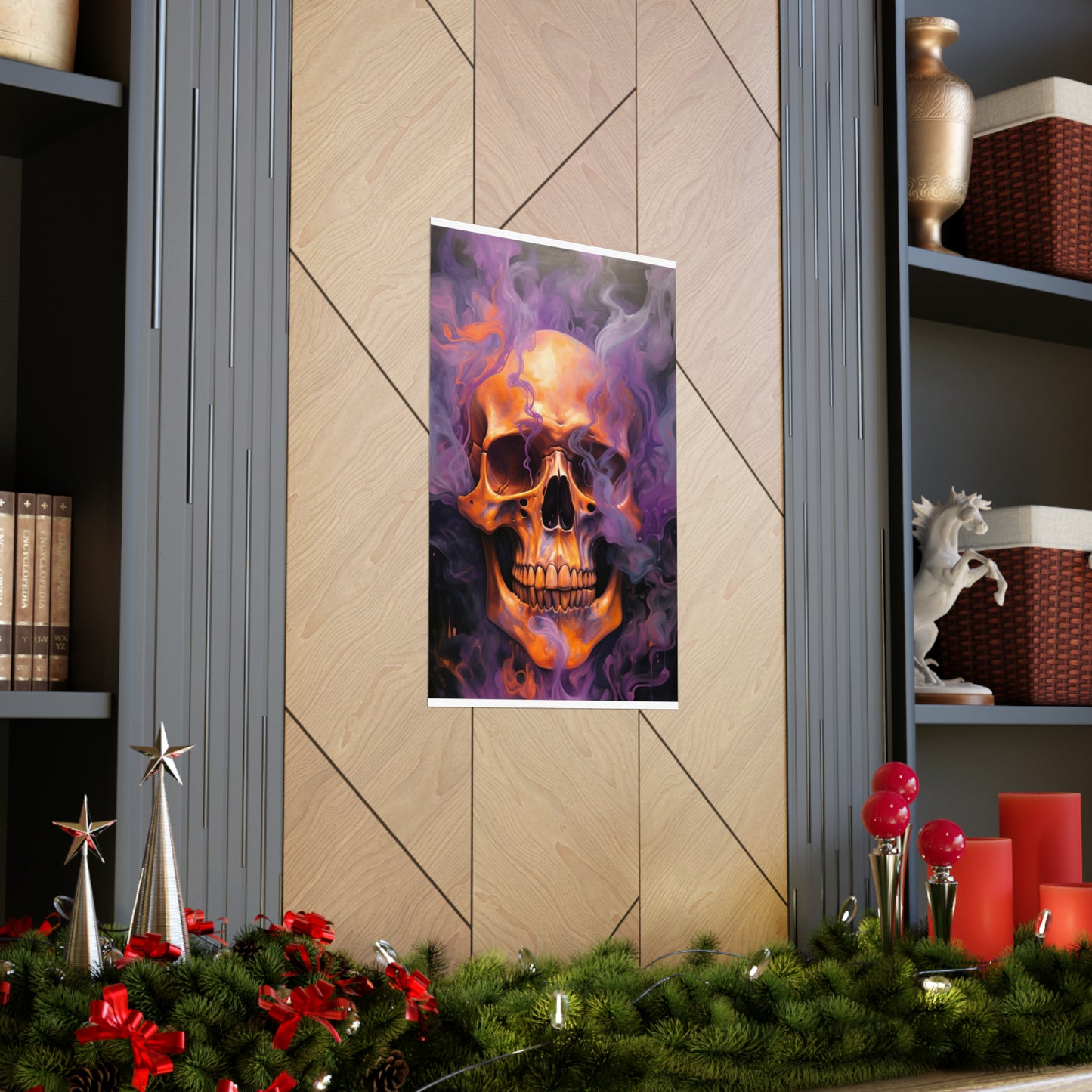 Premium Matte Vertical Posters Skull Flames 4