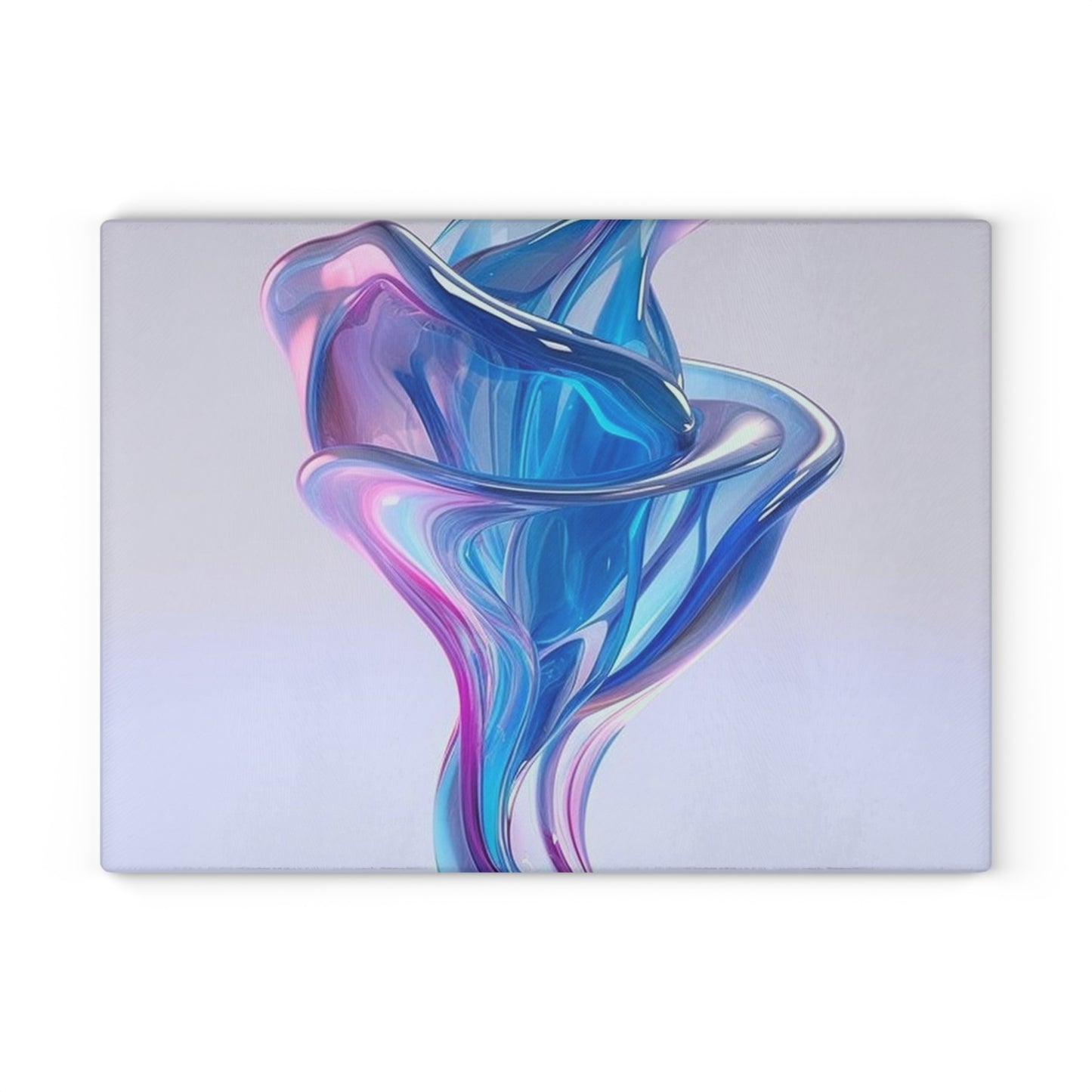 Glass Cutting Board Pink & Blue Tulip Rose 2