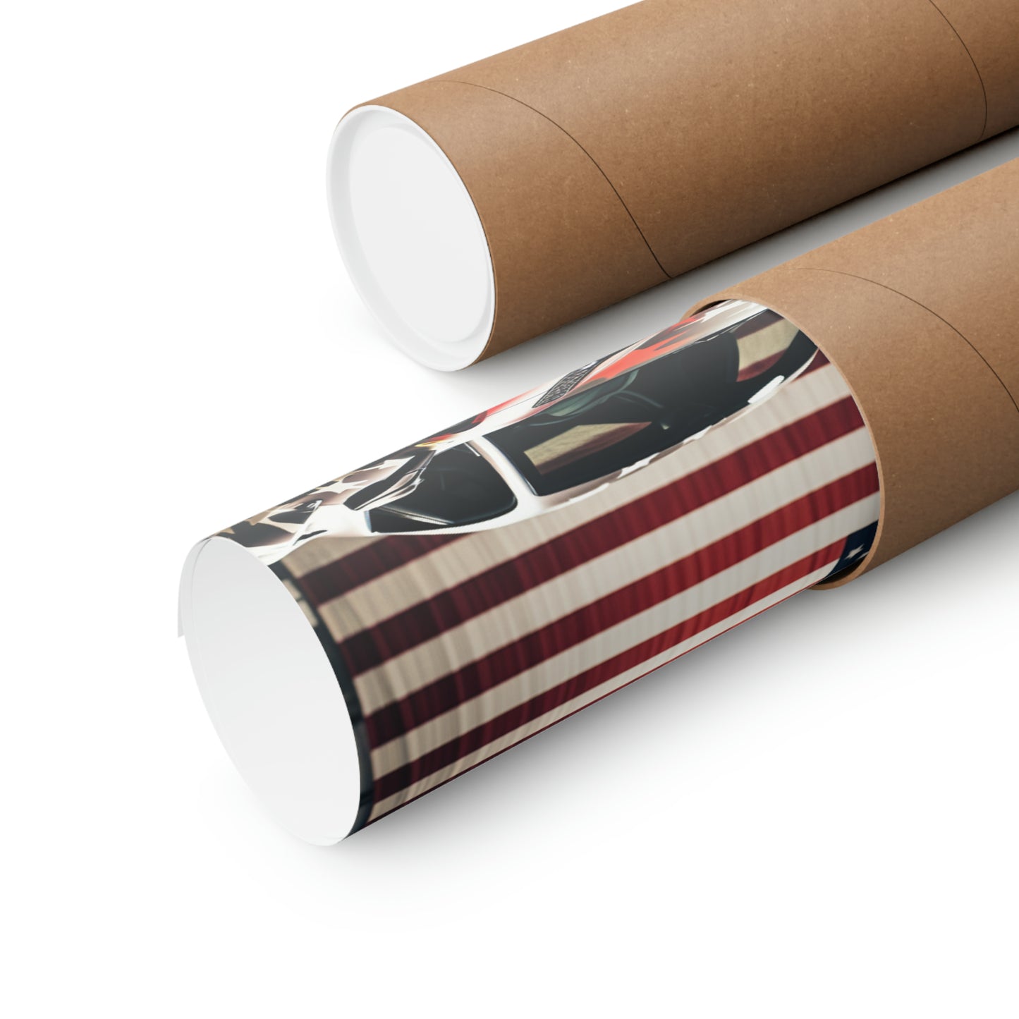 Premium Matte Vertical Posters American Flag Farrari 1