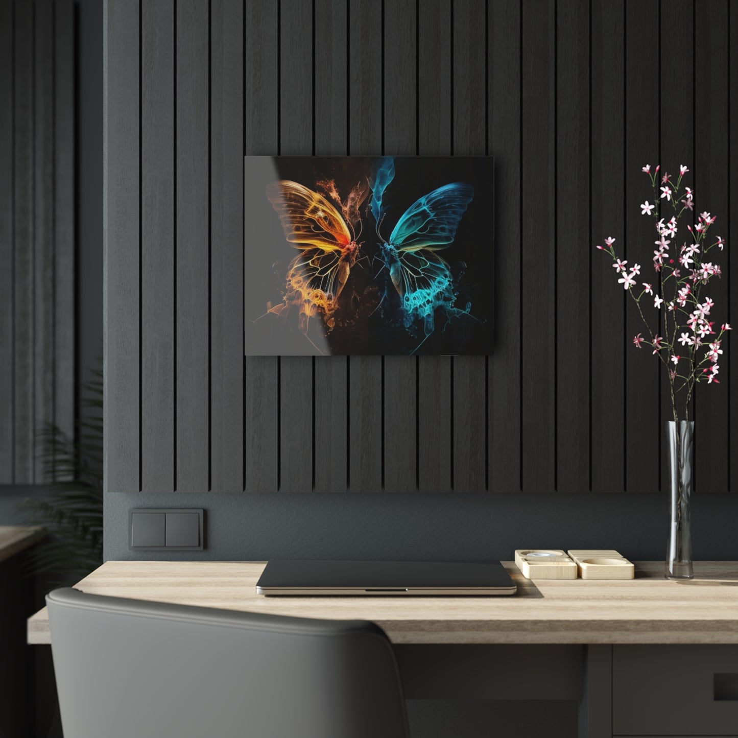 Acrylic Prints Kiss Neon Butterfly 3