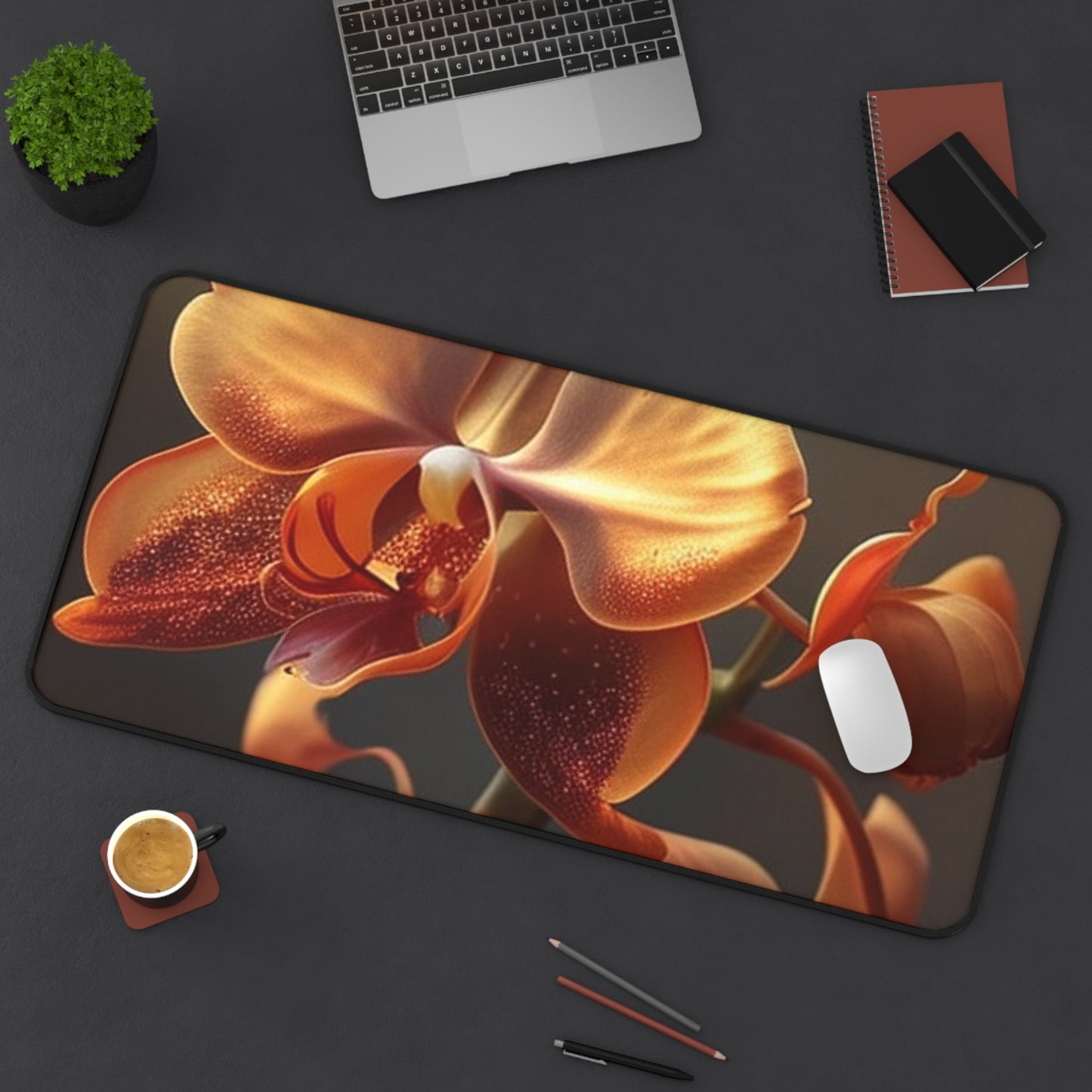 Desk Mat Orange Orchid 1