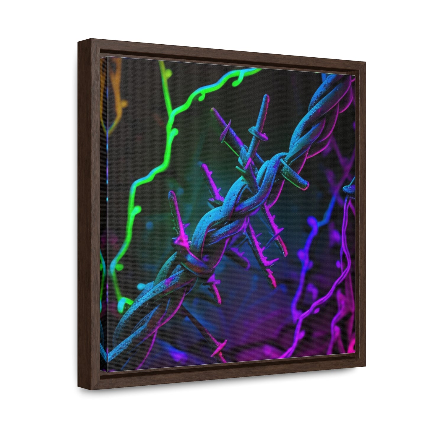 Gallery Canvas Wraps, Square Frame Macro Neon Barbs 4