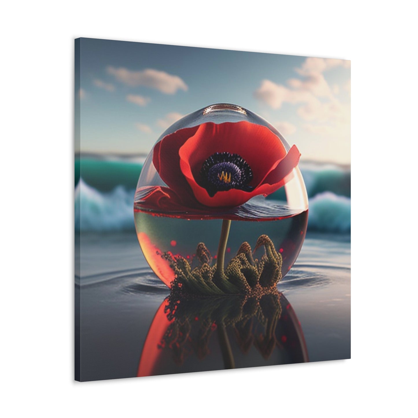 Canvas Gallery Wraps Red Anemone in a Vase 4