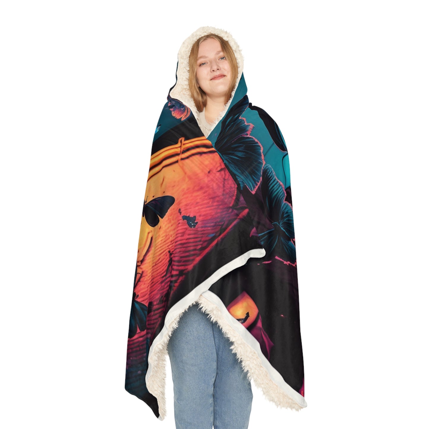 Snuggle Hooded Blanket Street Light Butterfly 2