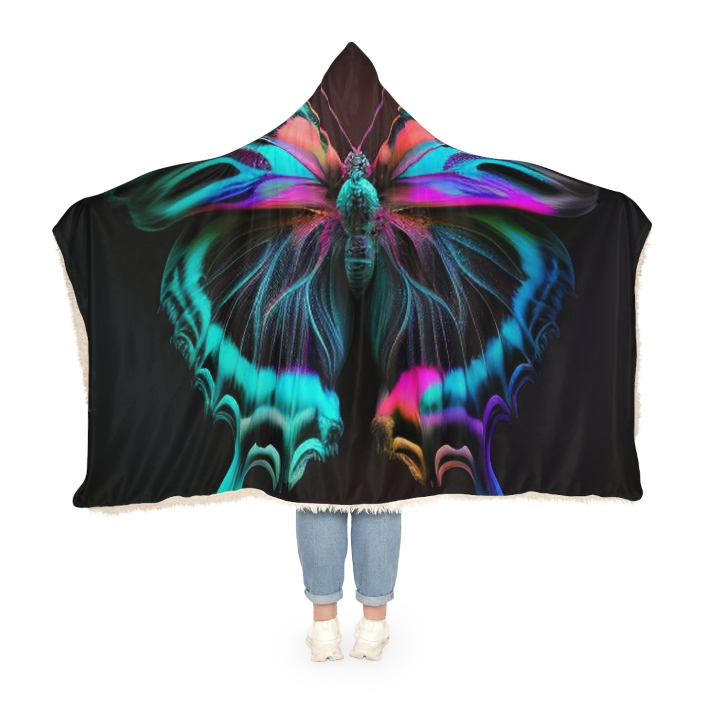 Snuggle Hooded Blanket Neon Butterfly Fusion 3