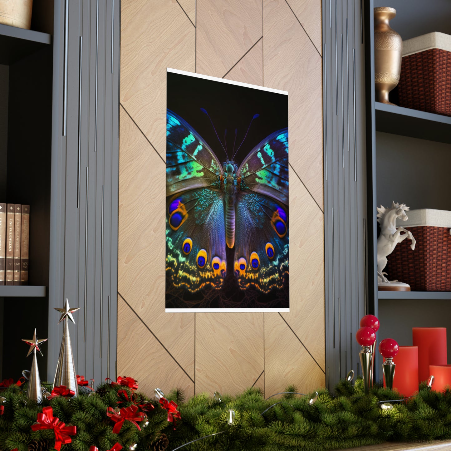 Premium Matte Vertical Posters Neon Hue Butterfly 3