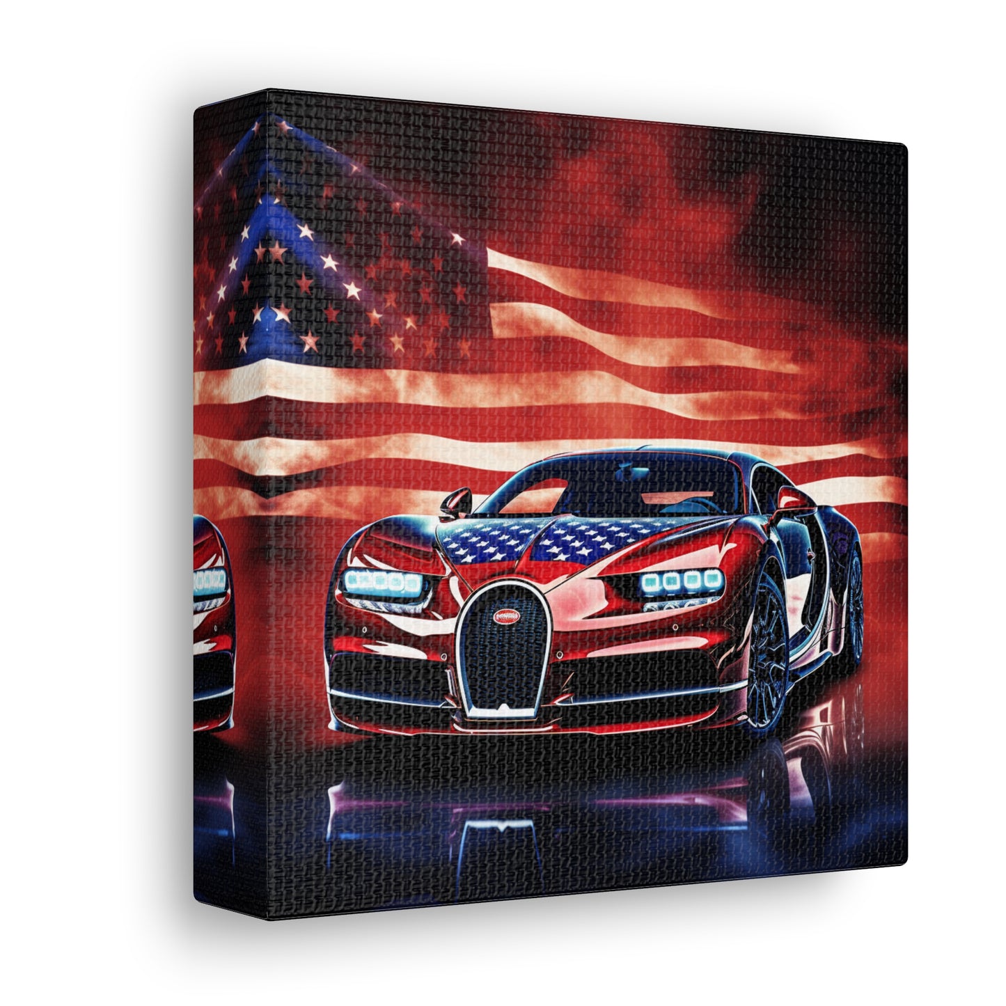 Canvas Gallery Wraps Abstract American Flag Background Bugatti 3