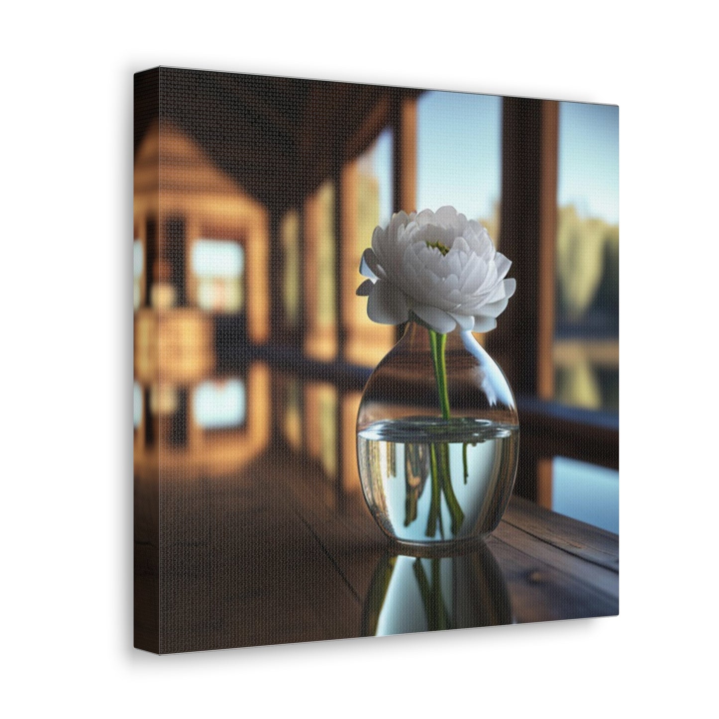 Canvas Gallery Wraps White Peony glass vase 3