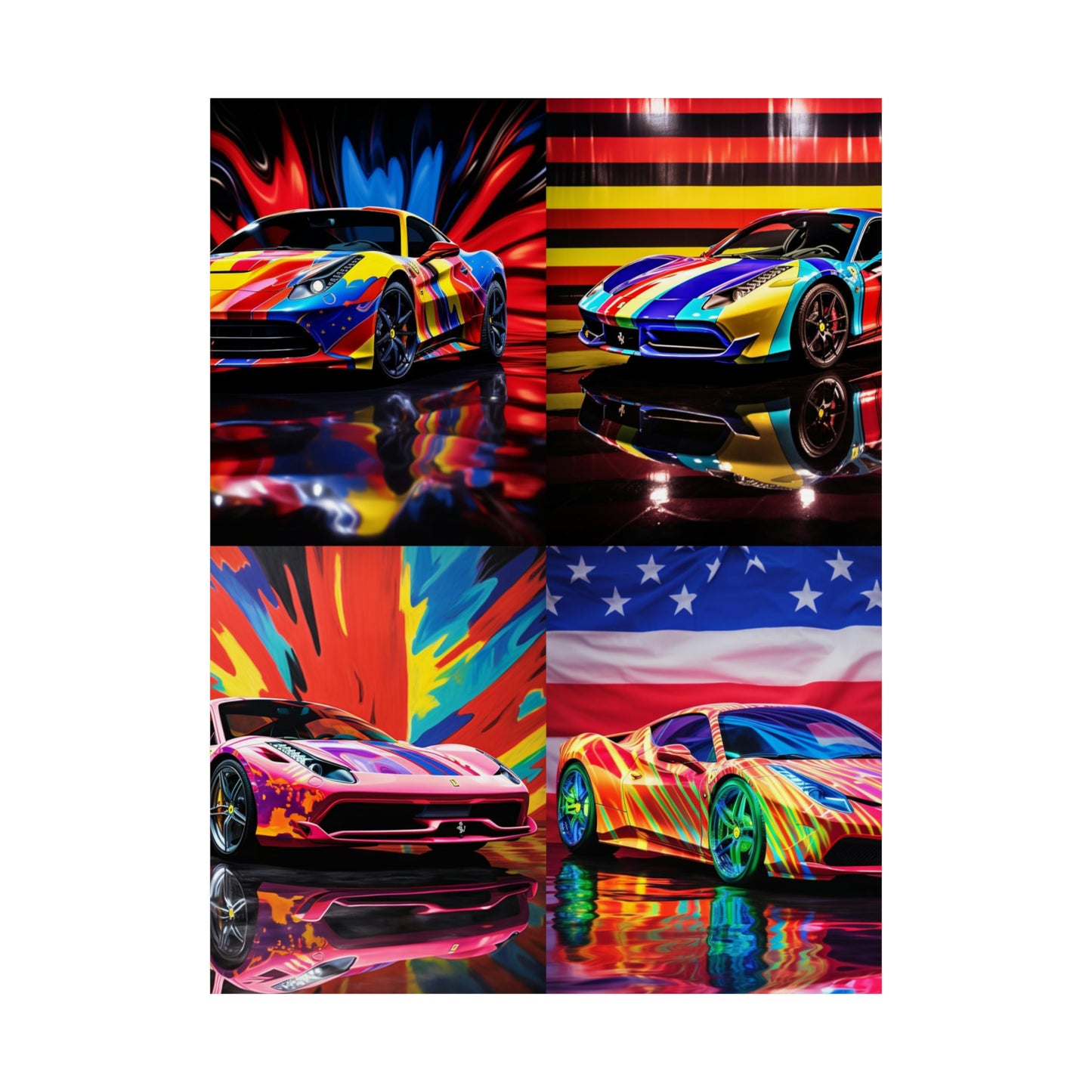 Premium Matte Vertical Posters Hyper Colorfull Ferrari 5