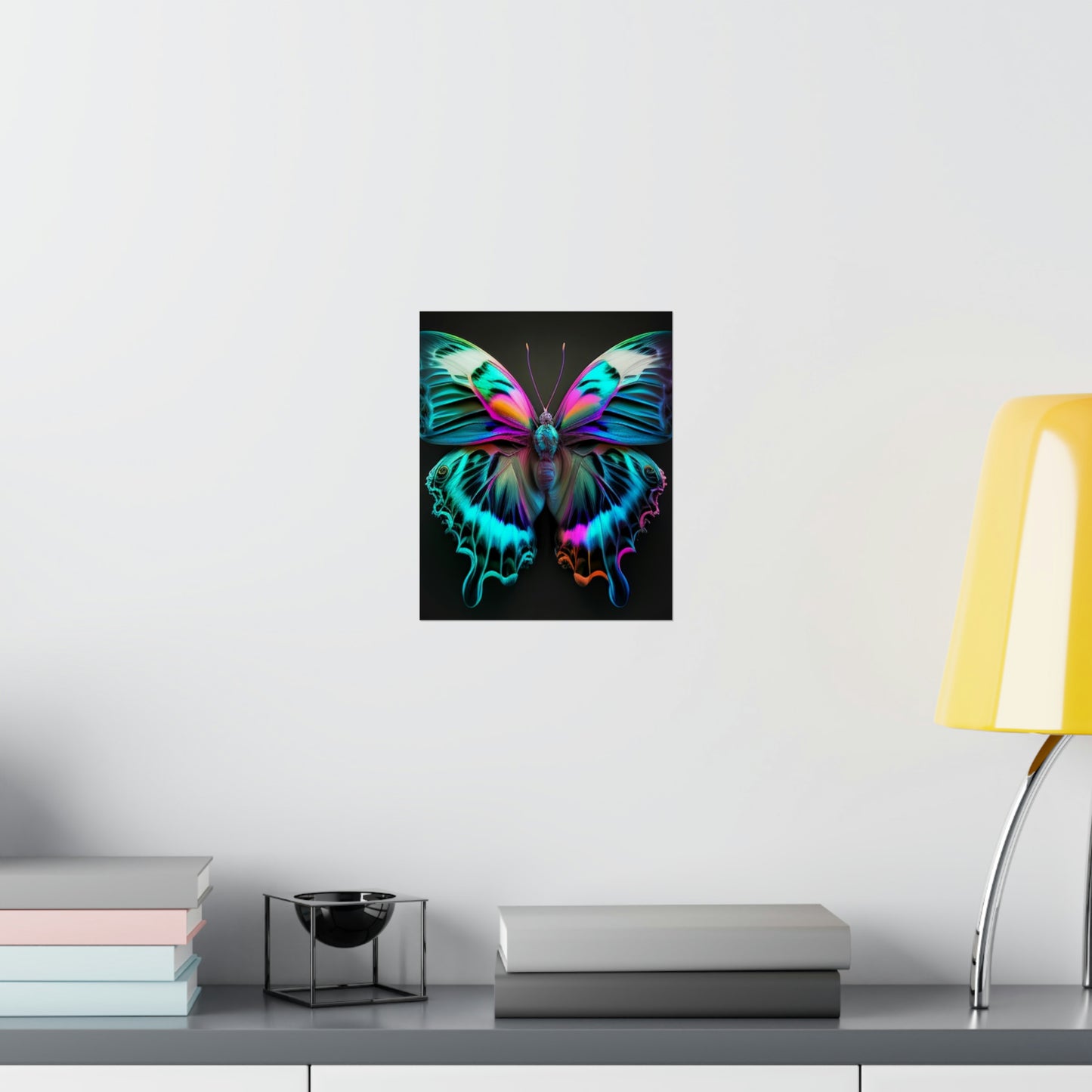 Premium Matte Vertical Posters Neon Butterfly Fusion 4