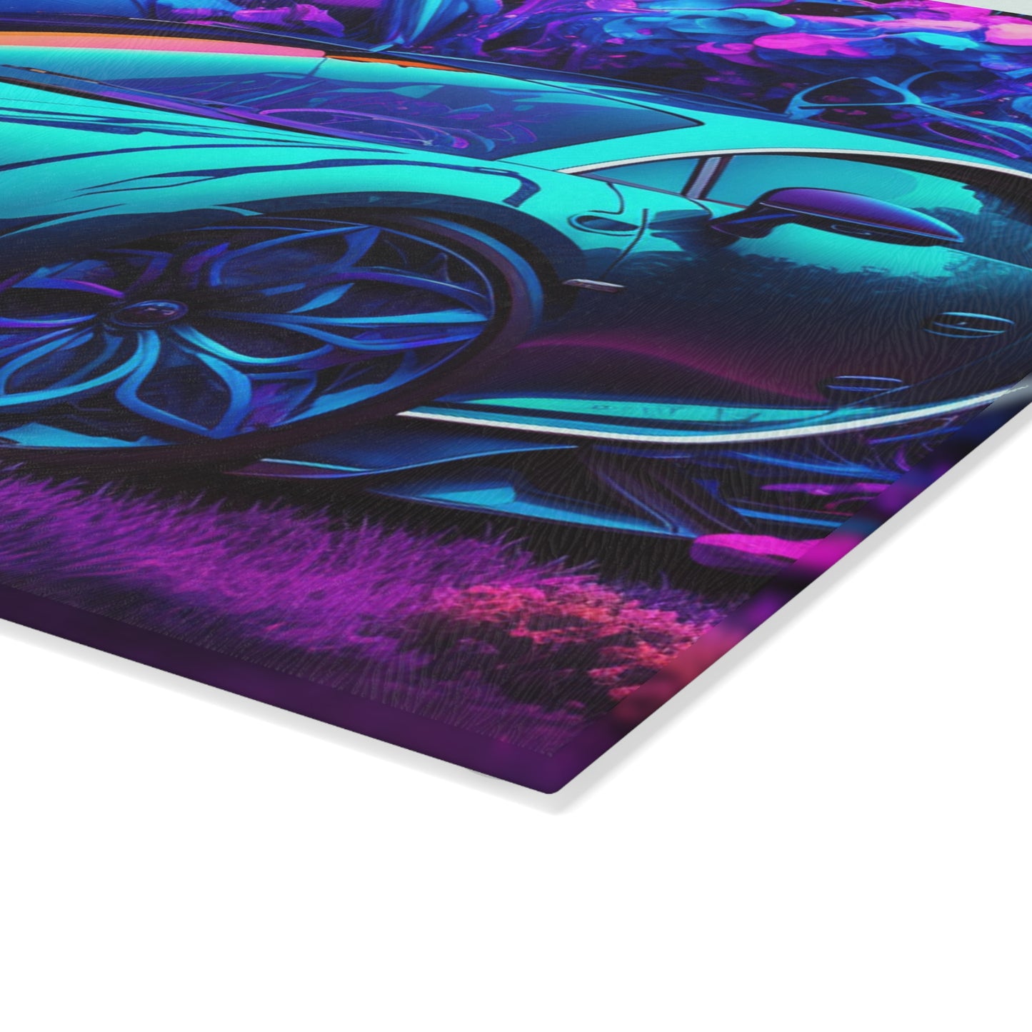 Glass Cutting Board Bugatti Neon Chiron 3