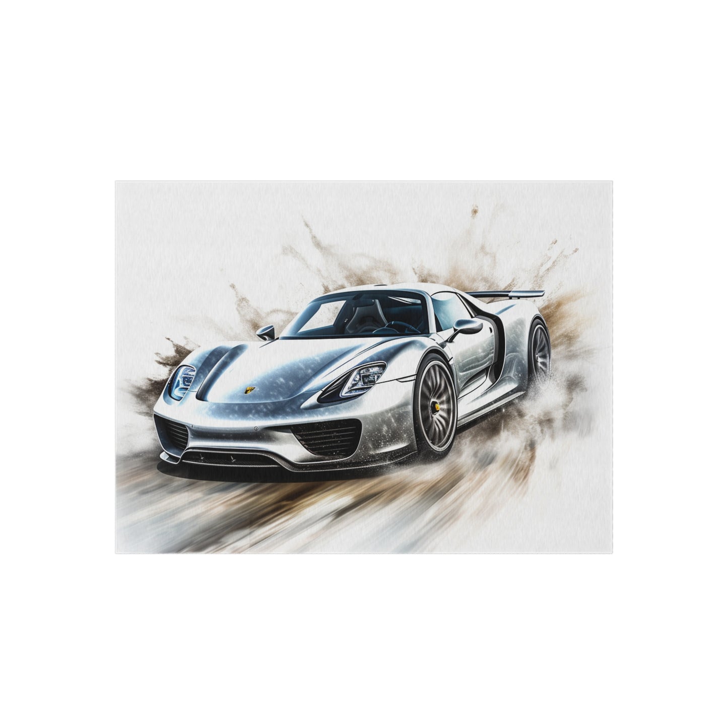 Outdoor Rug  918 Spyder white background driving fast with water splashing 2