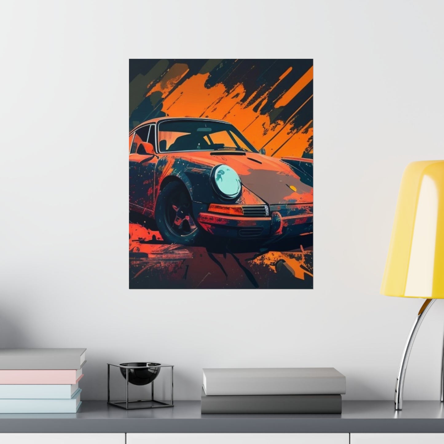 Premium Matte Vertical Posters Porsche Abstract 3