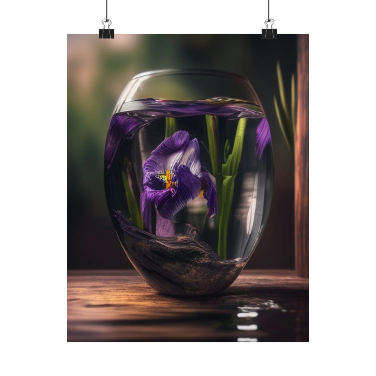 Premium Matte Vertical Posters Purple Iris in a vase 4