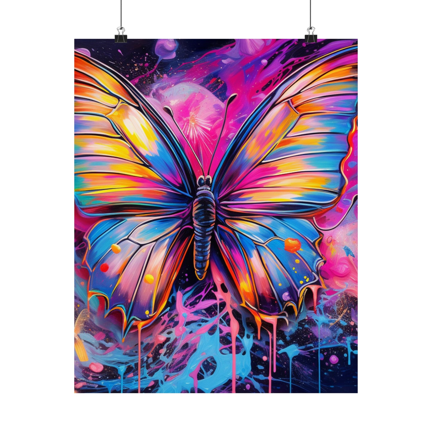 Premium Matte Vertical Posters Pink Butterfly Flair 3