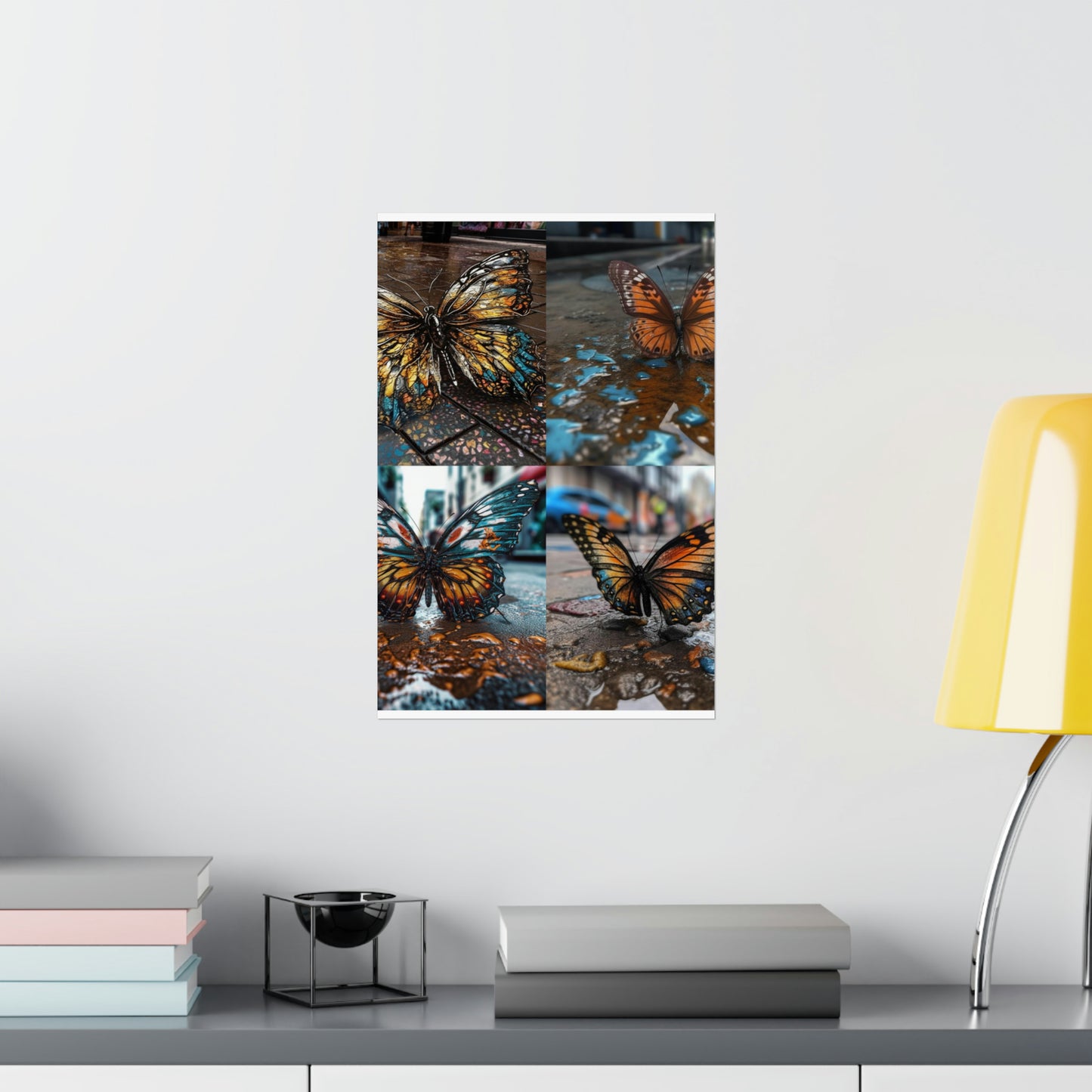 Premium Matte Vertical Posters Water Butterfly Street 5