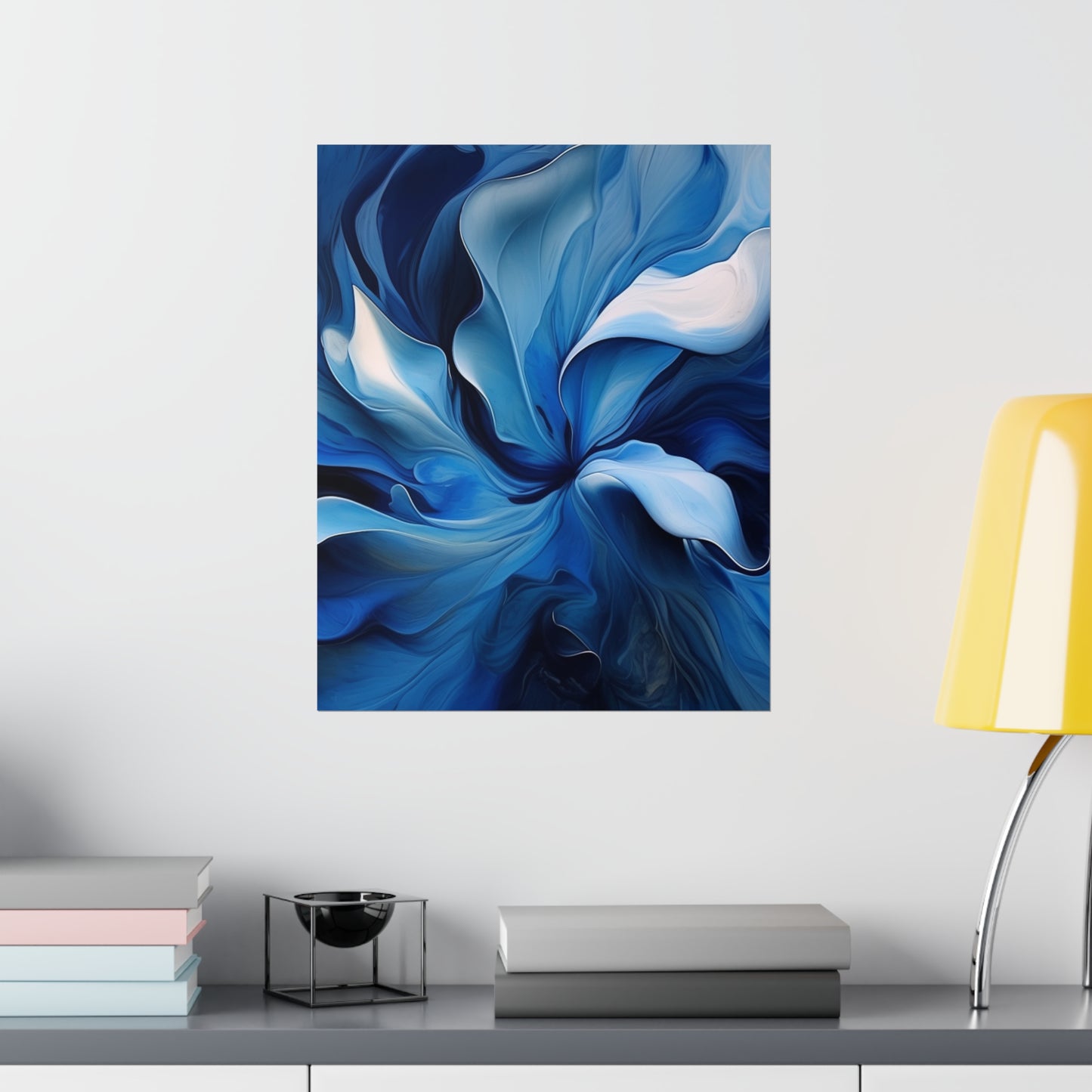 Premium Matte Vertical Posters Abstract Blue Tulip 4