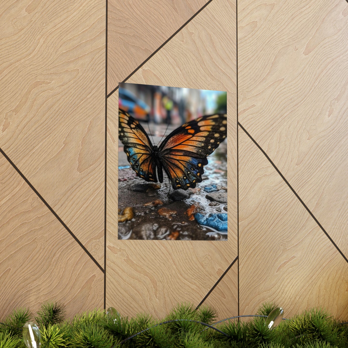 Premium Matte Vertical Posters Water Butterfly Street 4