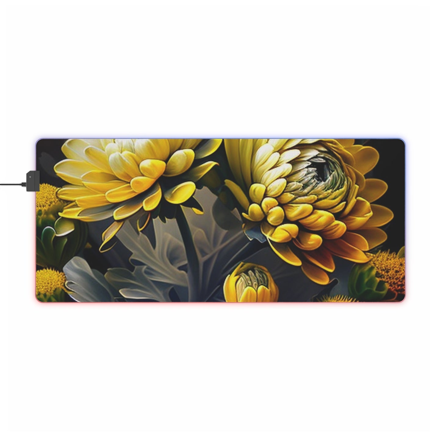 LED Gaming Mouse Pad Yellow Hermosas Flores Amarillas 2