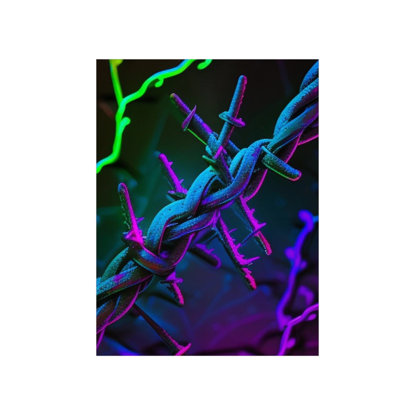 Premium Matte Vertical Posters Macro Neon Barbs 4