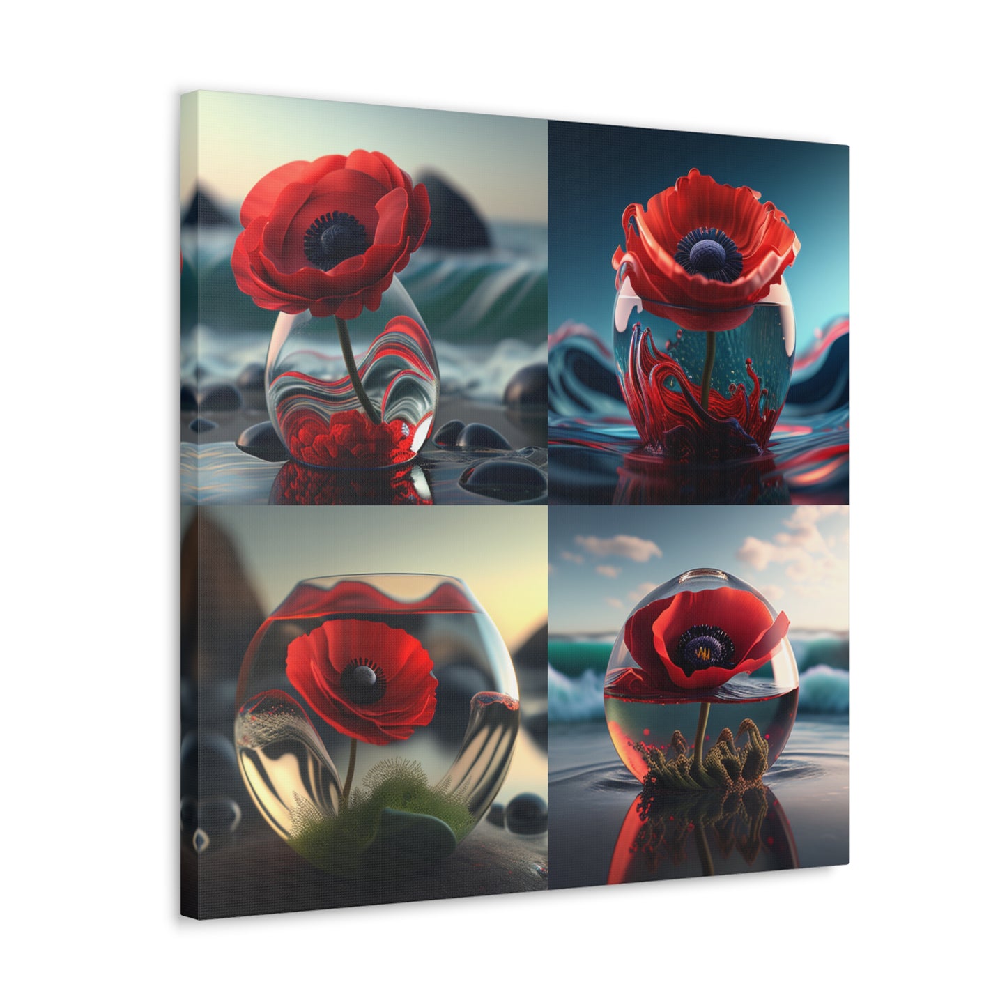Canvas Gallery Wraps Red Anemone in a Vase 5