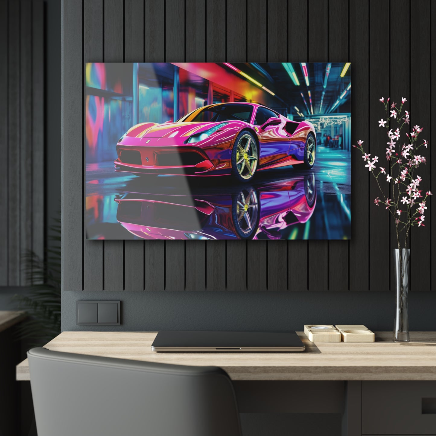 Acrylic Prints Pink Macro Ferrari 4