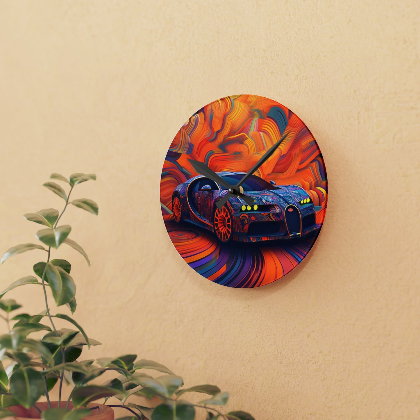 Acrylic Wall Clock Bugatti Abstract Concept 4