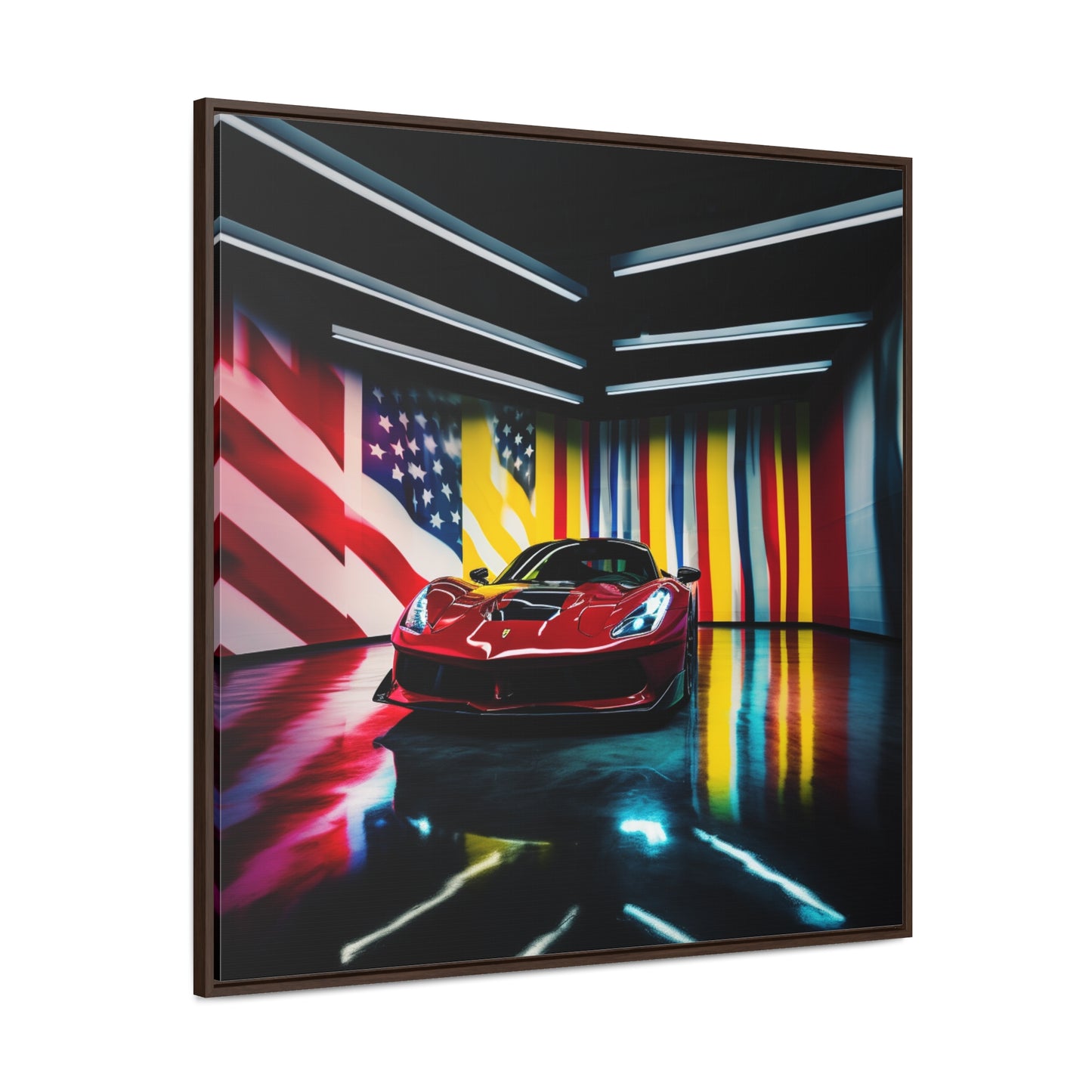 Gallery Canvas Wraps, Square Frame Macro Flag Ferrari 2