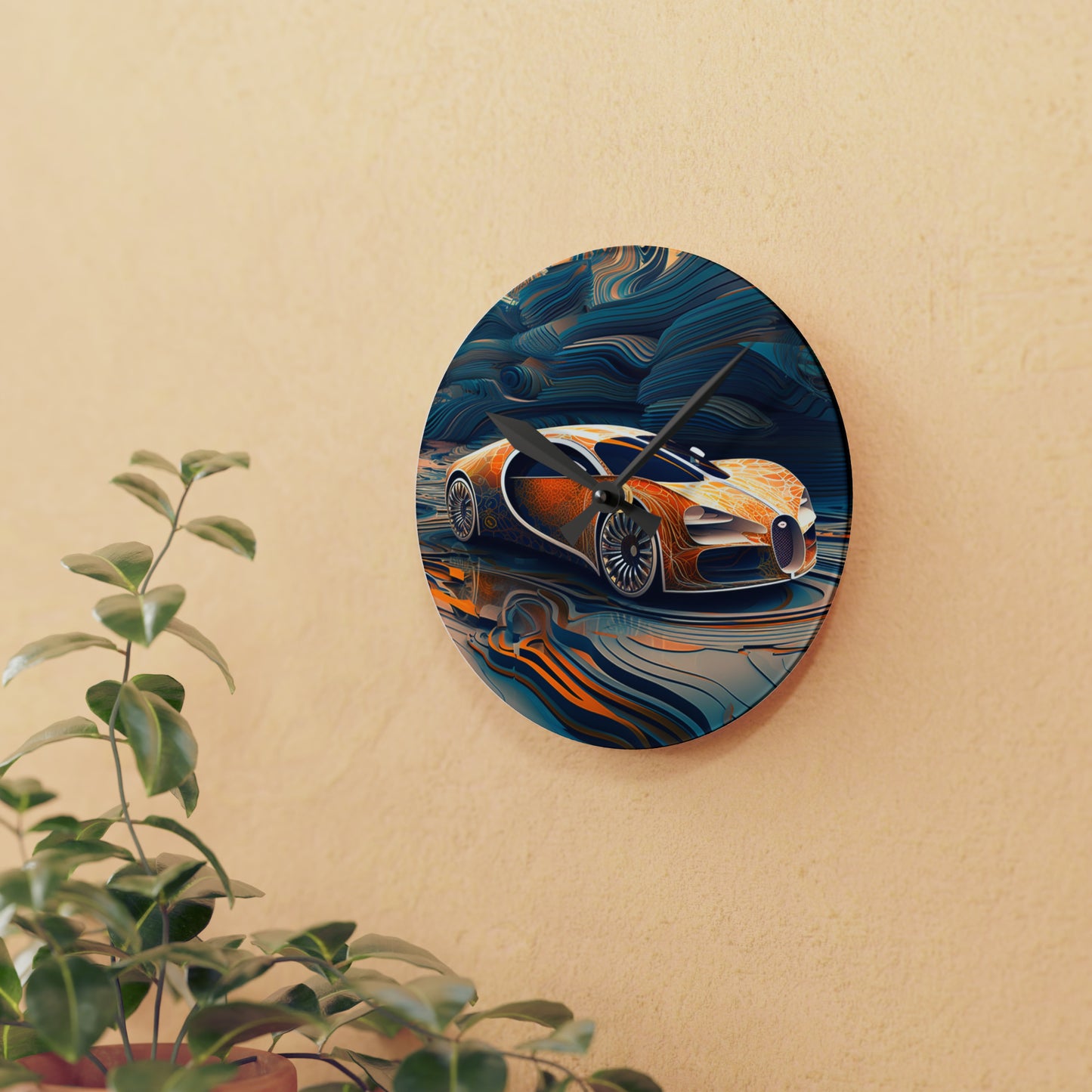 Acrylic Wall Clock Bugatti Abstract Flair 1