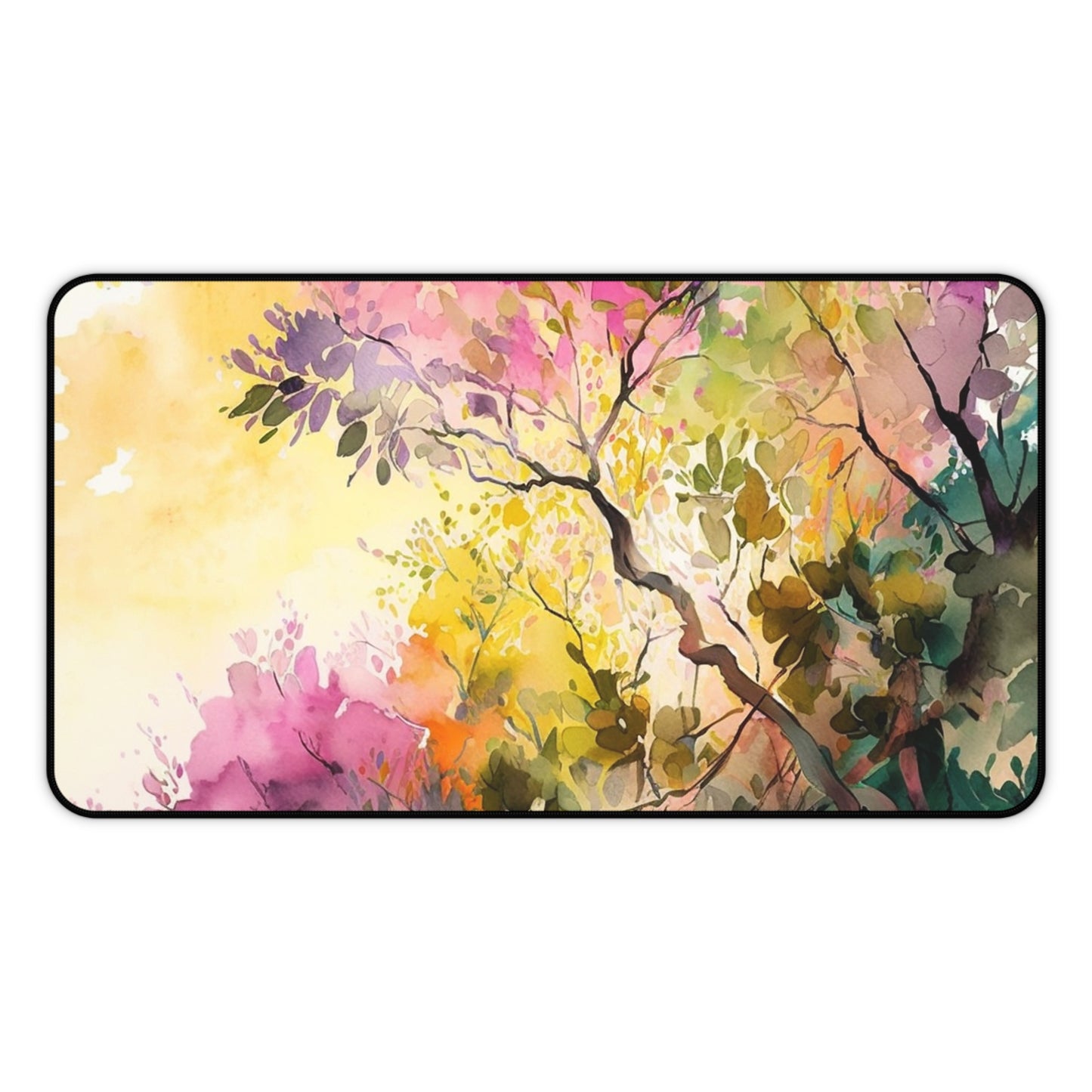 Desk Mat Mother Nature Bright Spring Colors Realistic Watercolor 2