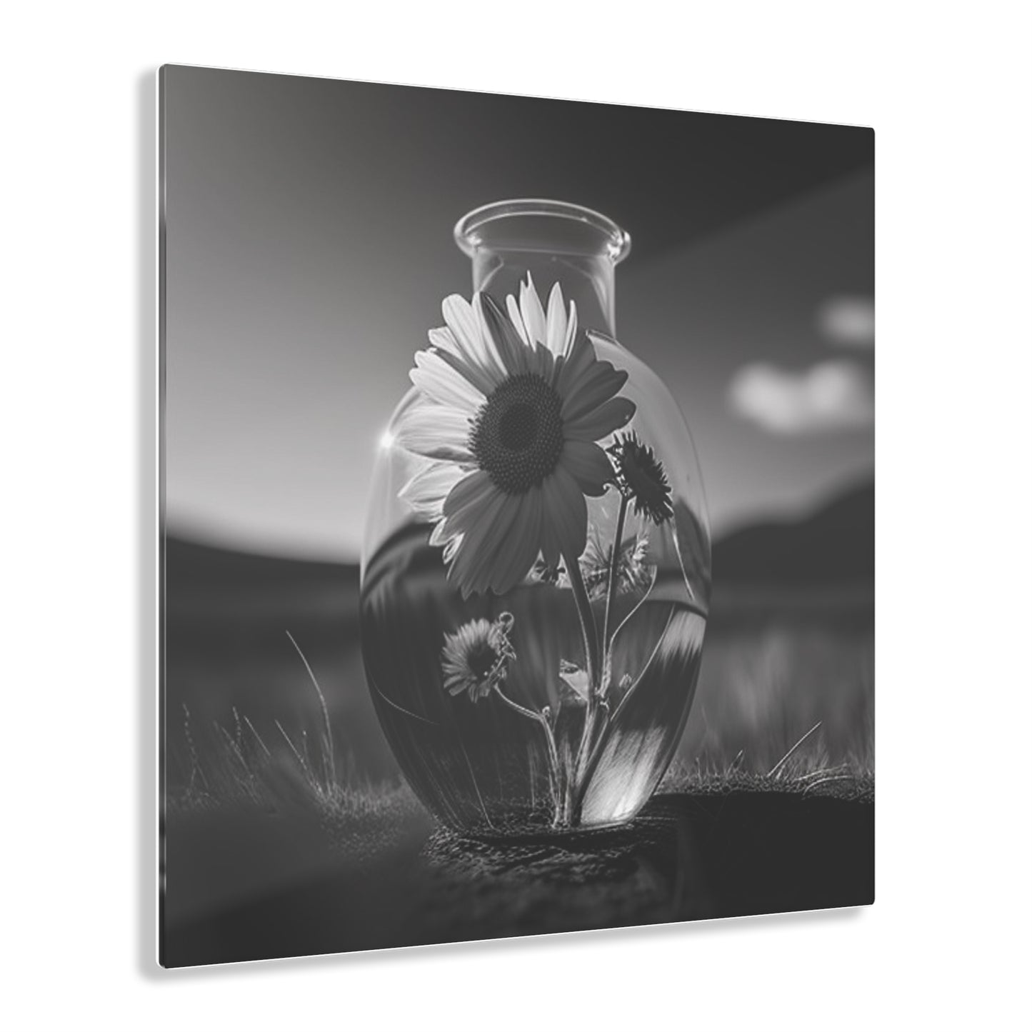 Acrylic Prints Yellw Sunflower in a vase 4