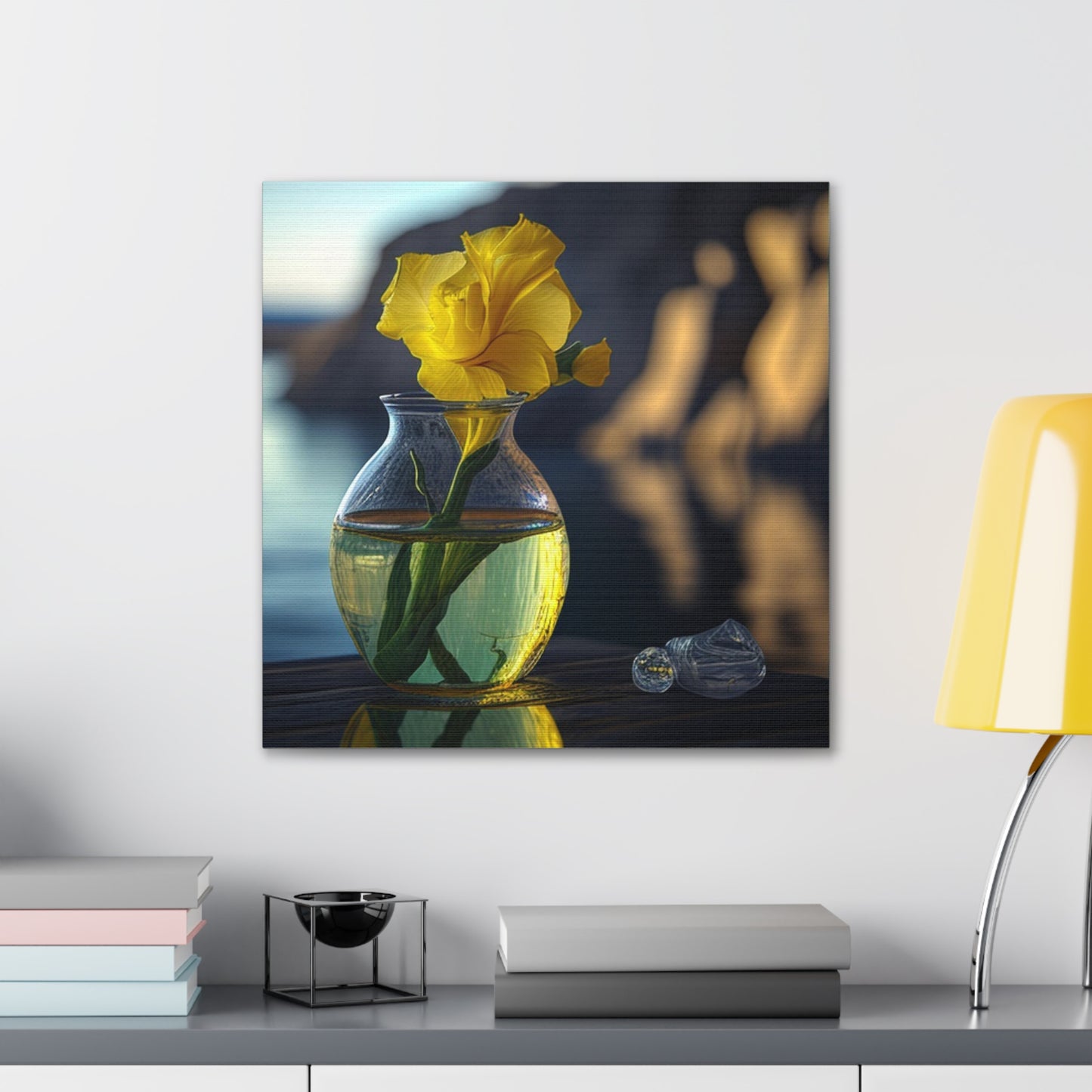 Canvas Gallery Wraps Yellow Gladiolus glass 3
