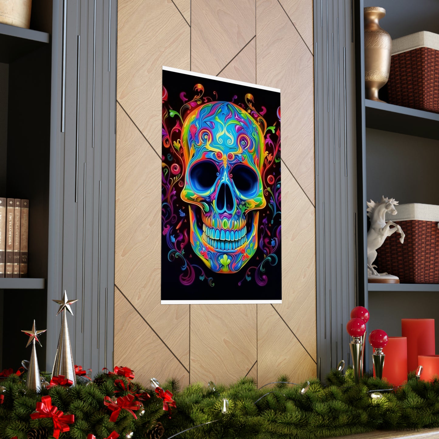 Premium Matte Vertical Posters Macro Skull Color 4