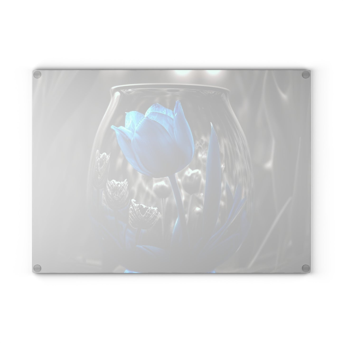 Glass Cutting Board Tulip Blue 4