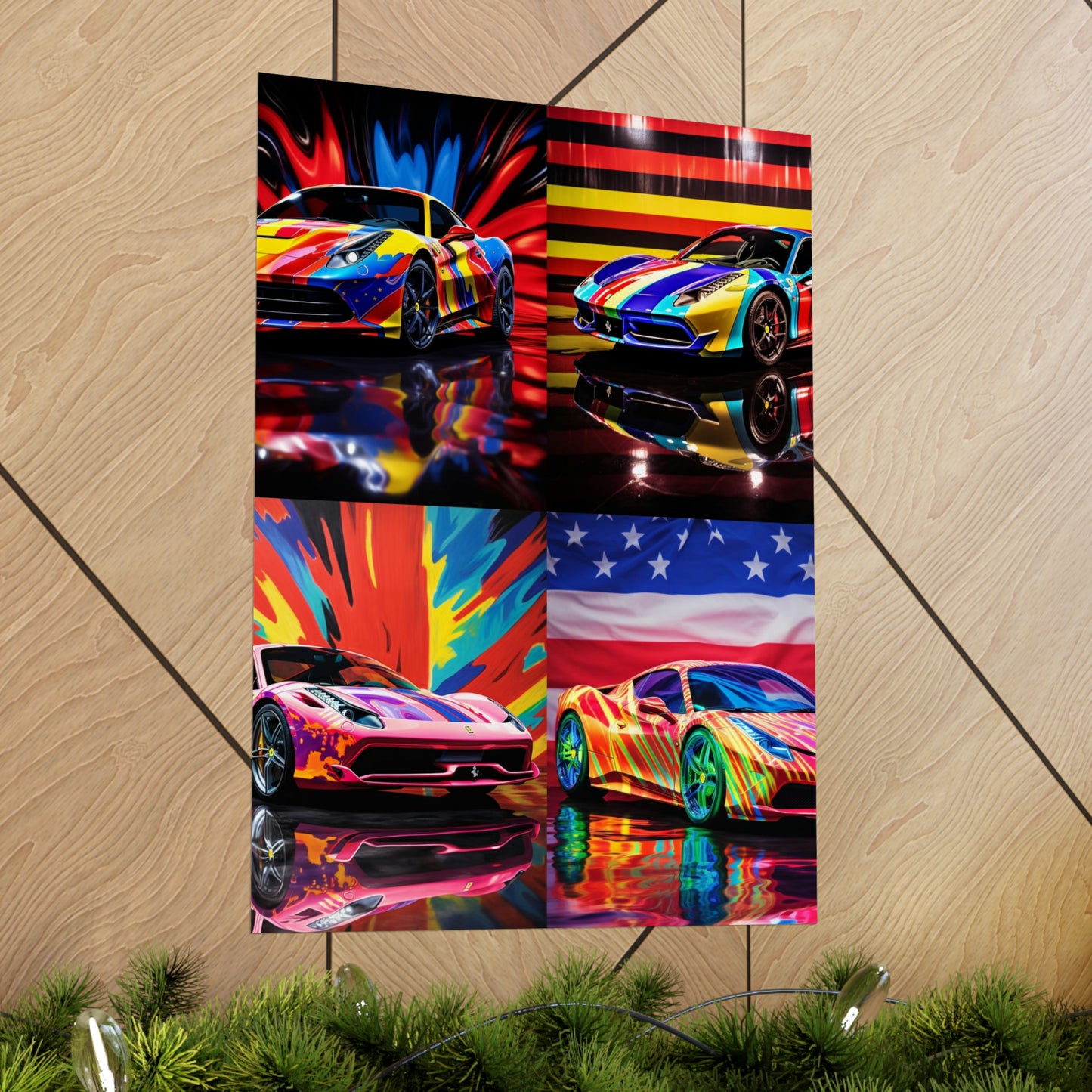 Premium Matte Vertical Posters Hyper Colorfull Ferrari 5