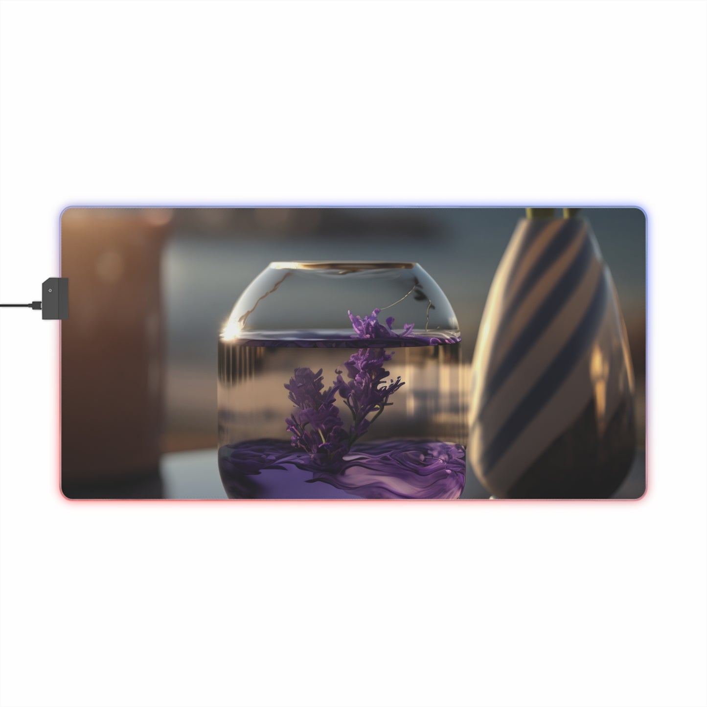 LED Gaming Mouse Pad Lavender in a vase 1