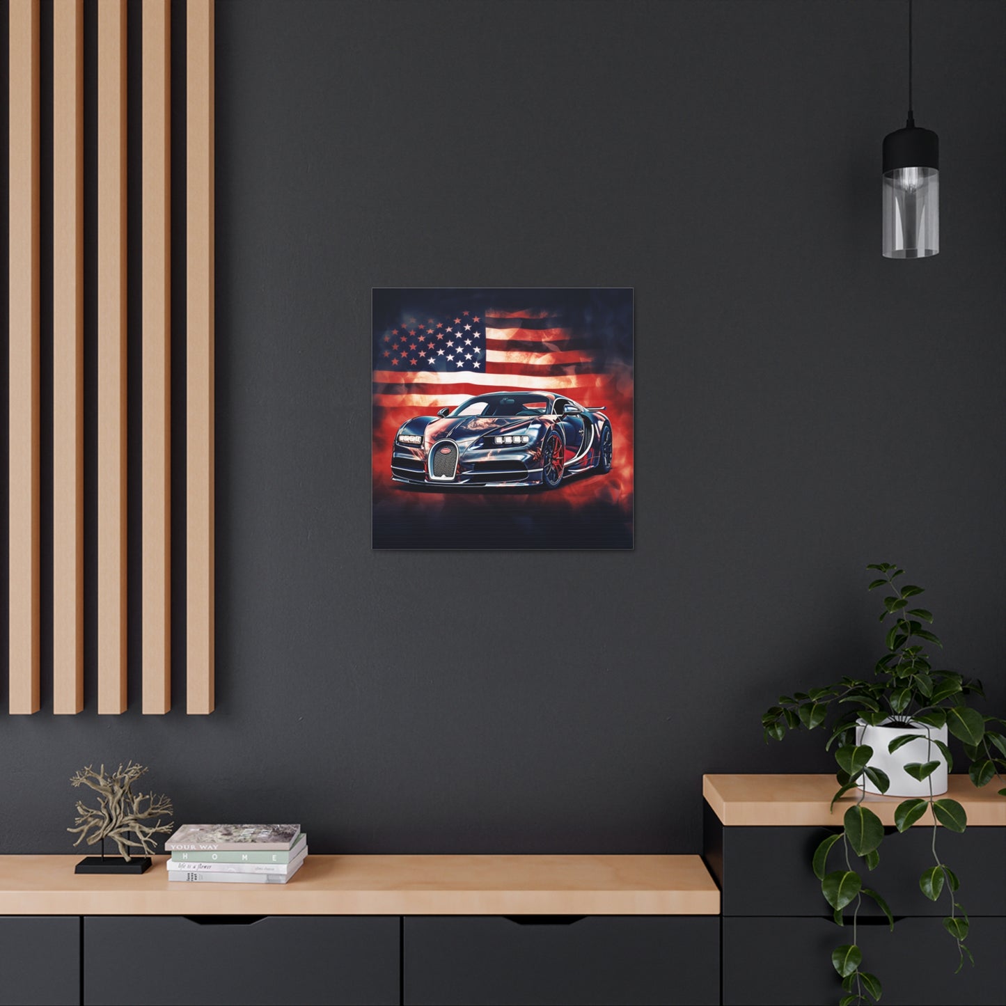 Canvas Gallery Wraps Abstract American Flag Background Bugatti 4