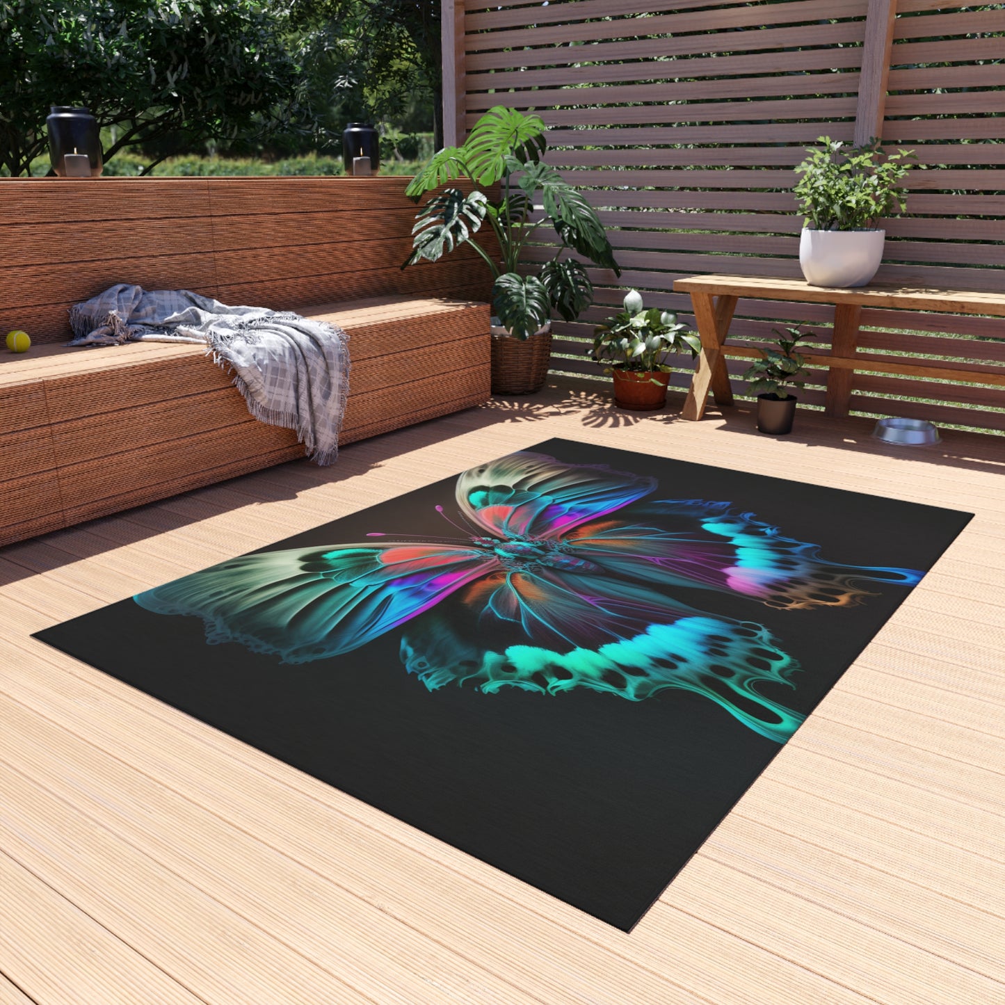 Outdoor Rug  Raw Hyper Color Butterfly 2