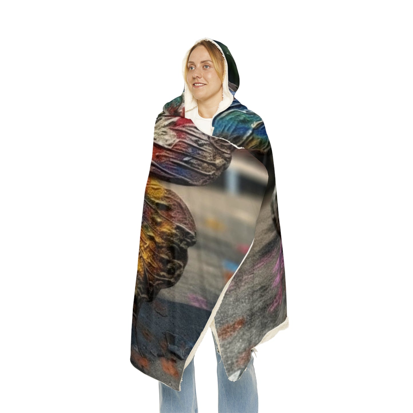 Snuggle Hooded Blanket Liquid Street Butterfly 3