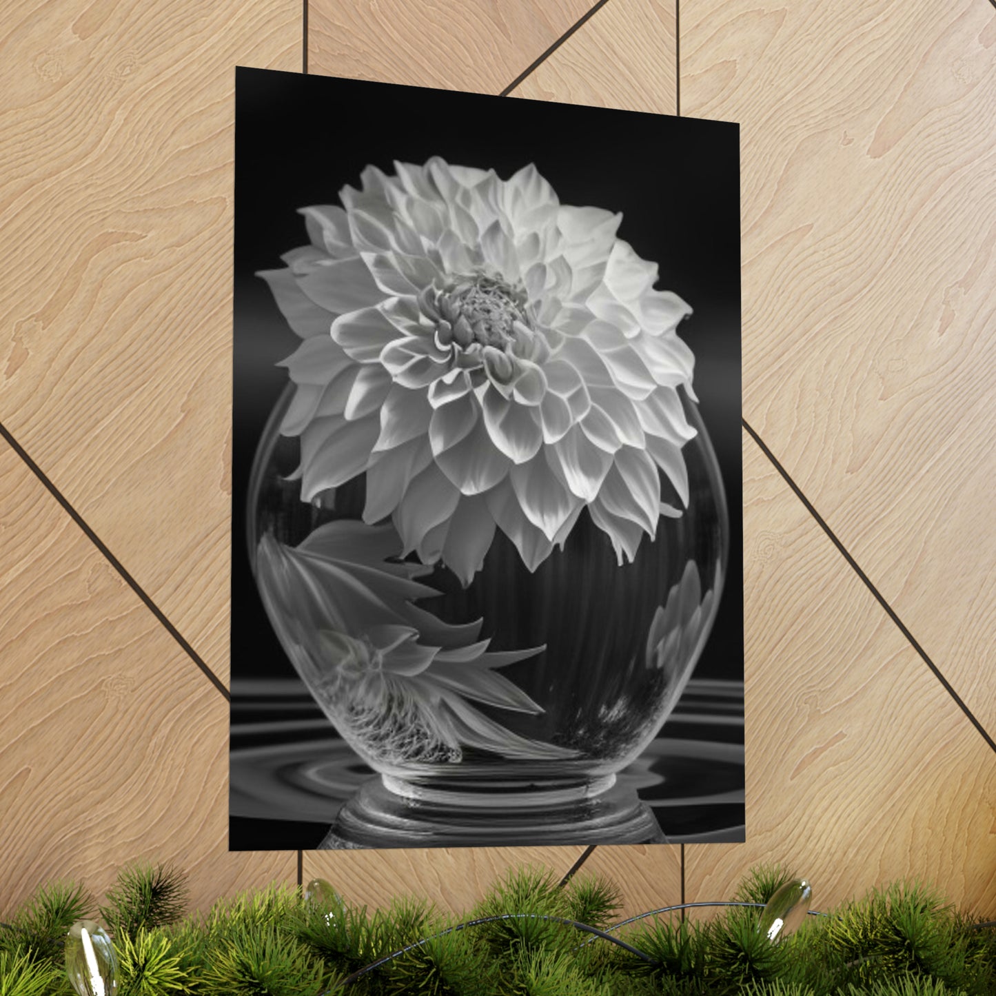 Premium Matte Vertical Posters White Dahlia 1