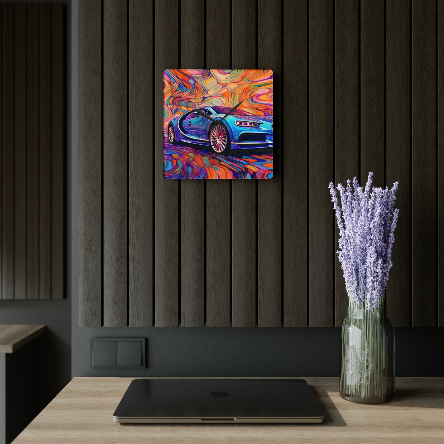 Acrylic Wall Clock Bugatti Abstract Concept 3