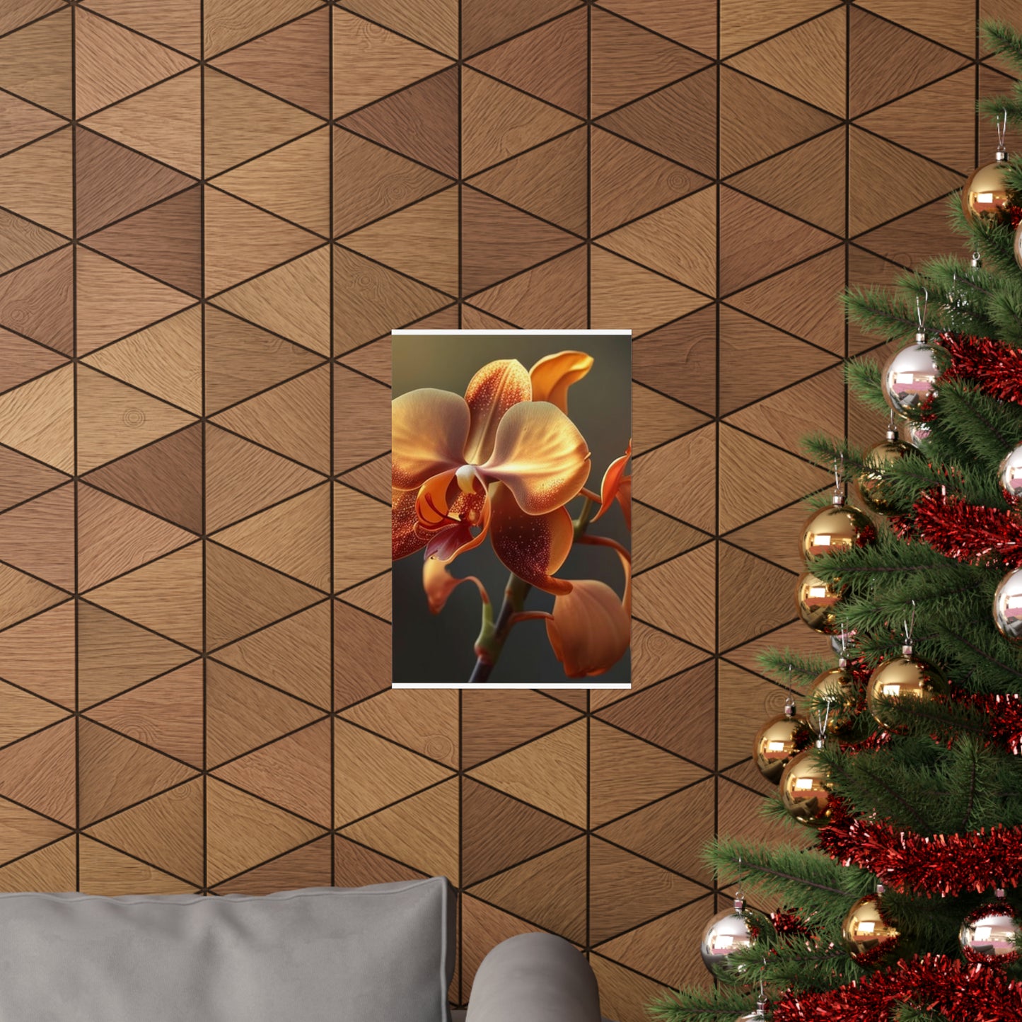 Premium Matte Vertical Posters Orange Orchid 1