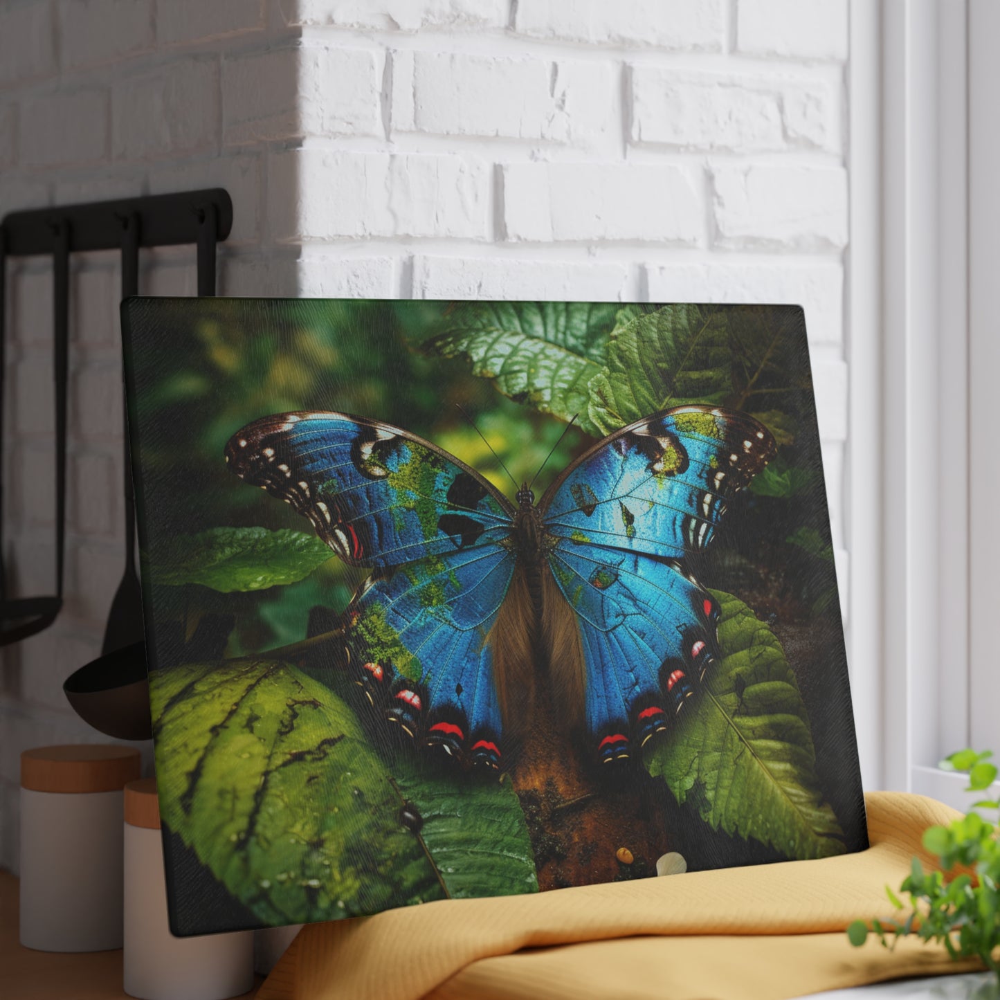 Glass Cutting Board Jungle Butterfly 2