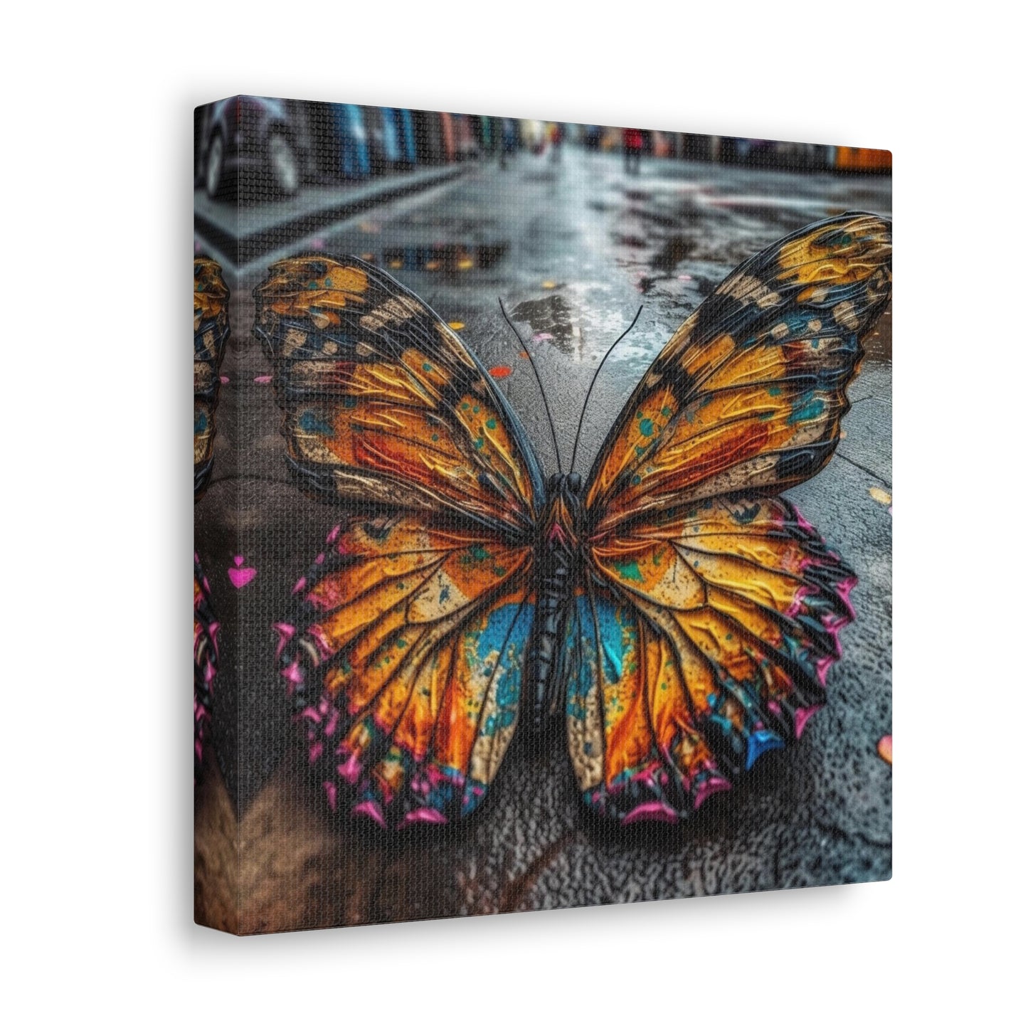 Canvas Gallery Wraps Liquid Street Butterfly 1