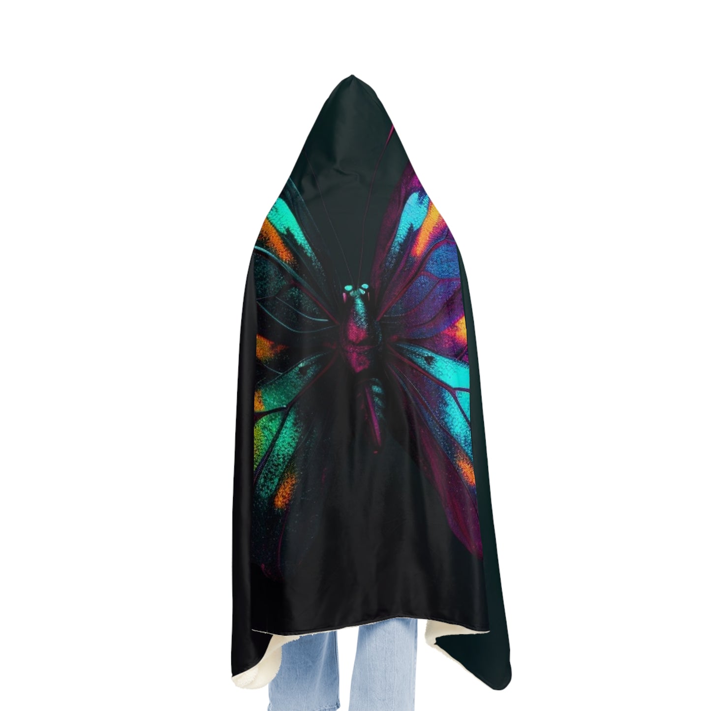 Snuggle Hooded Blanket Hyper Colorful Butterfly Purple 3